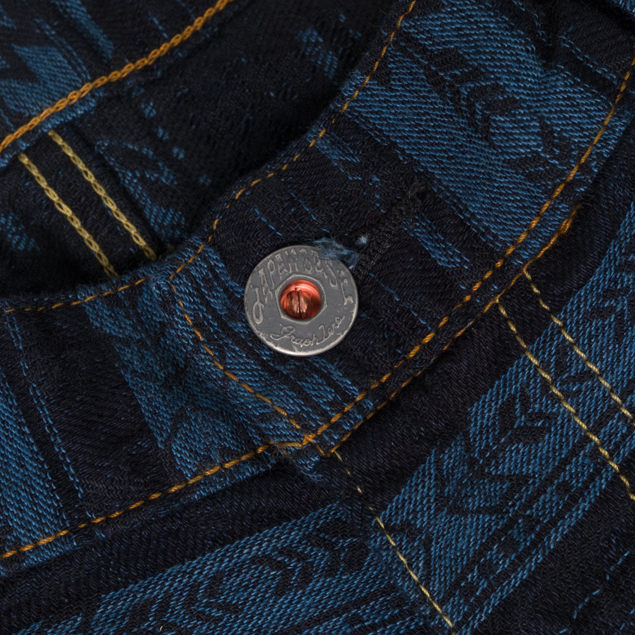 Jacquard Indigo Jeans Straight