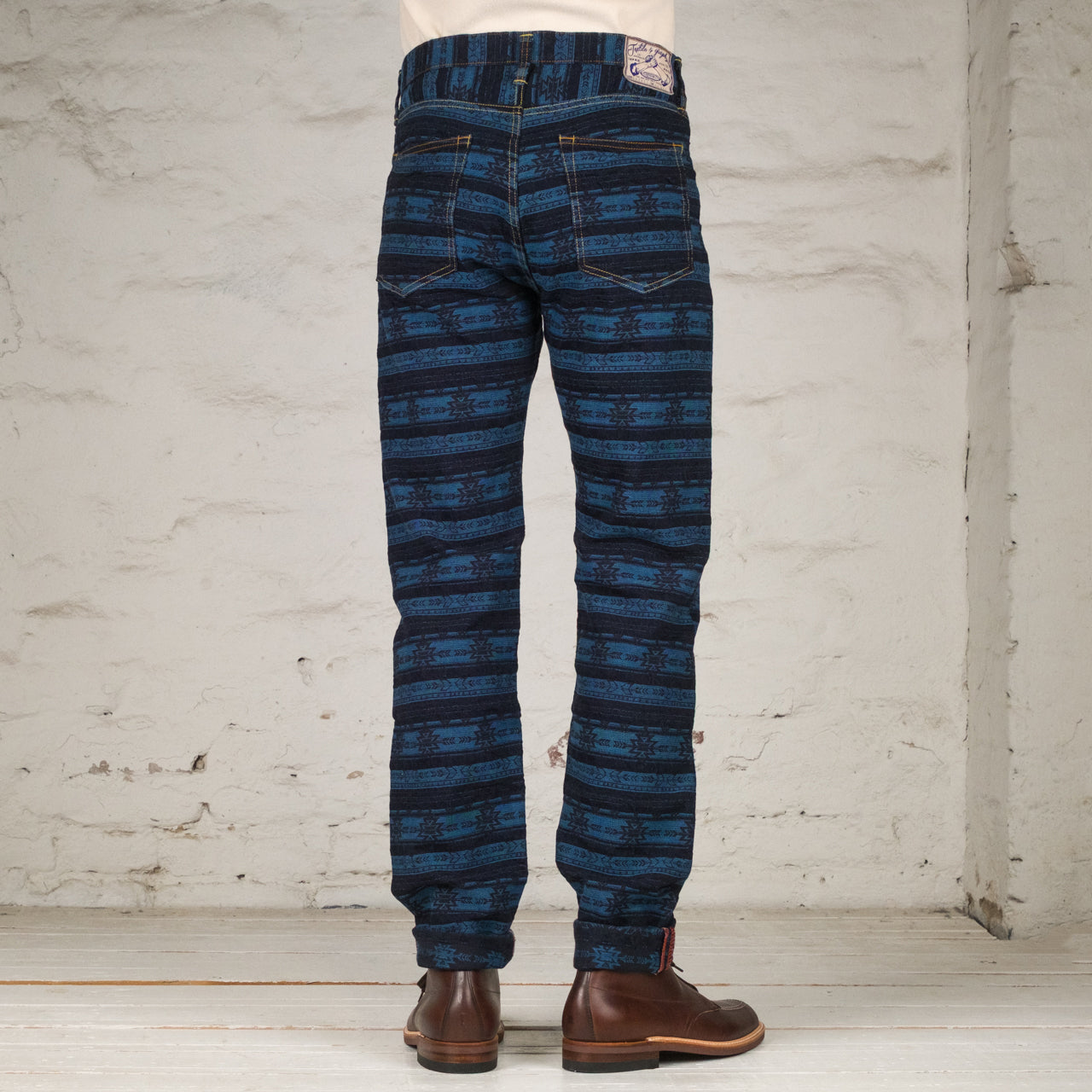 Jacquard Indigo Jeans Straight
