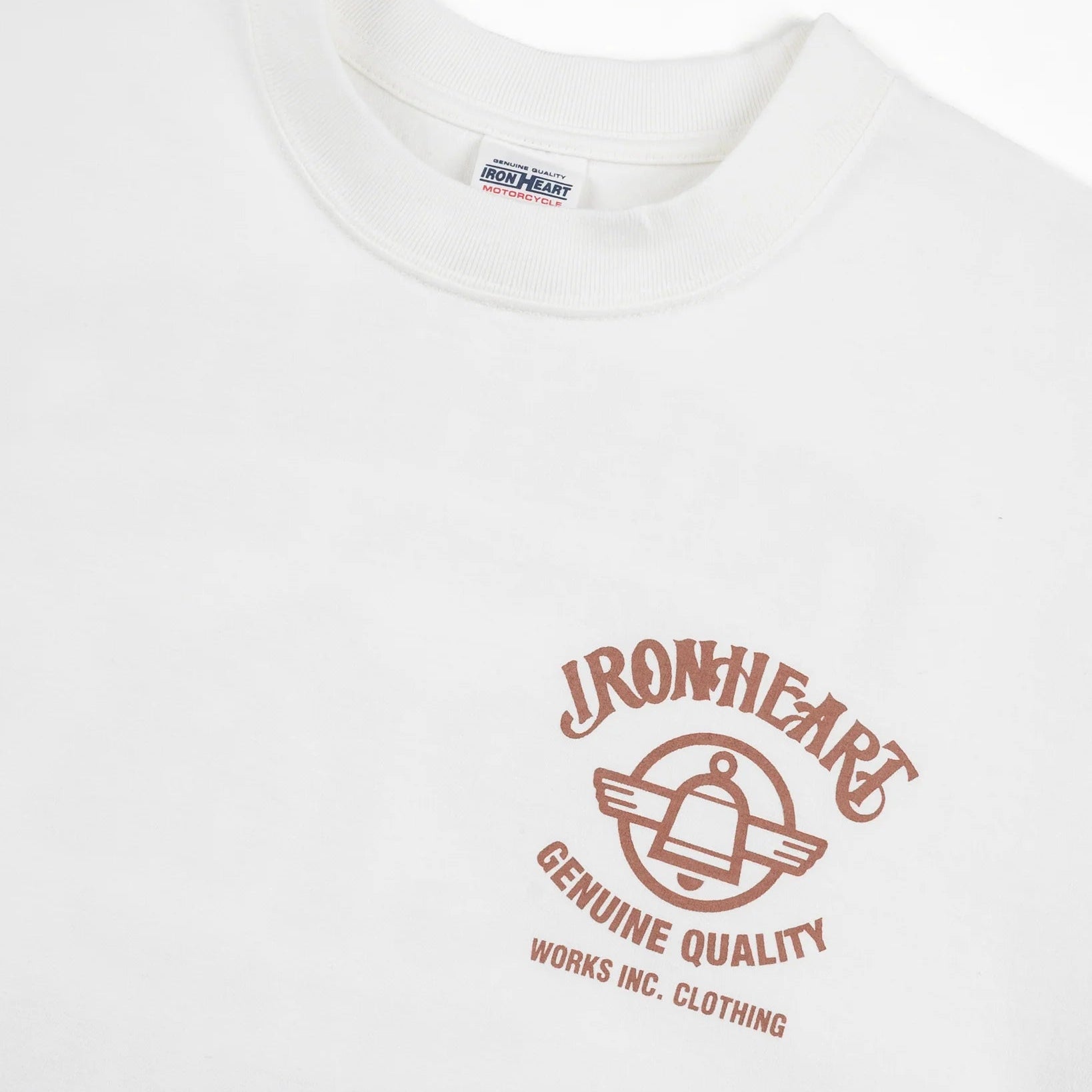 IHT-2603-WHT 7,5 oz. Printed Loopwheel Crew Neck T-Shirt Weiß