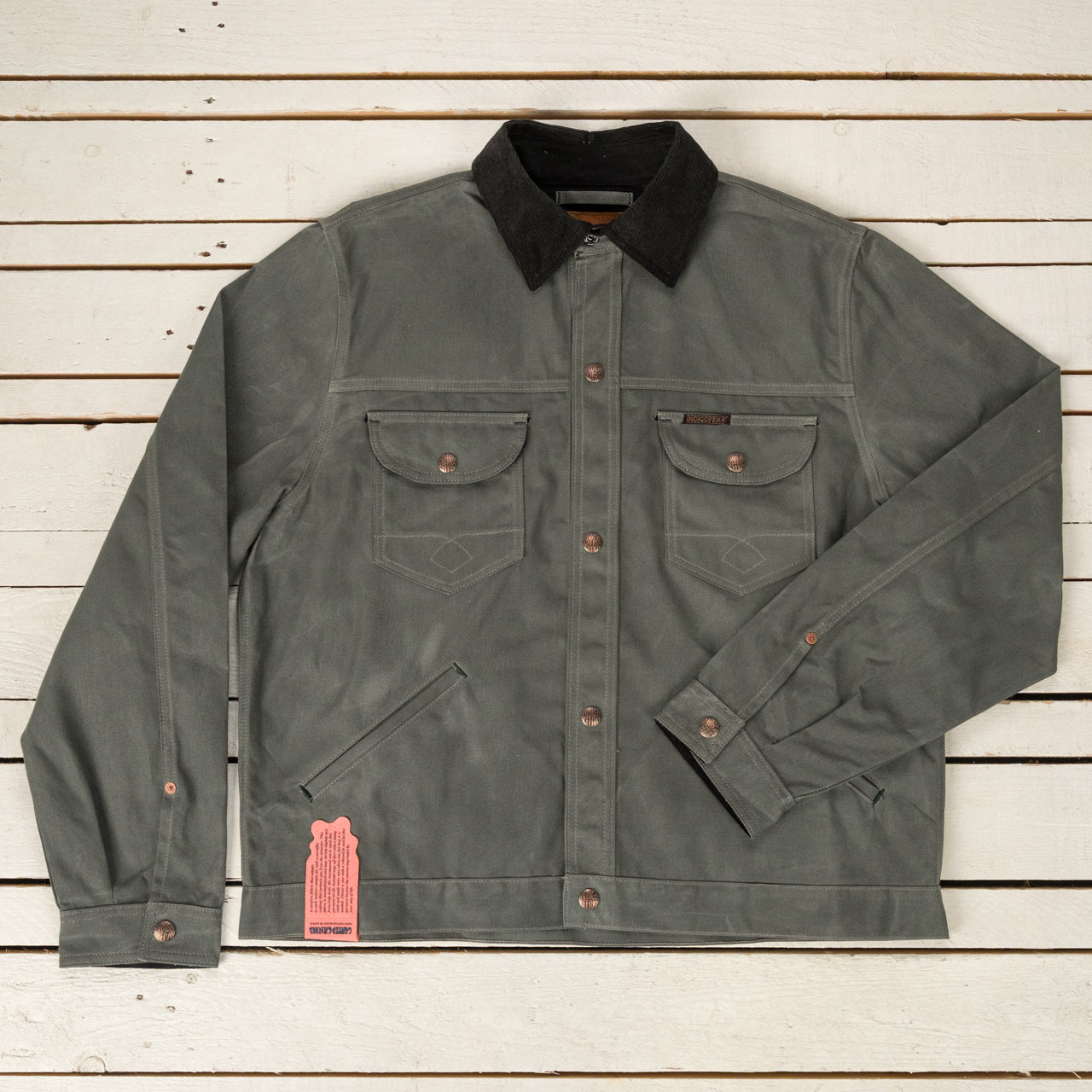 Fargo Quarter STPF Waxed Coated Canvas Greyish Green