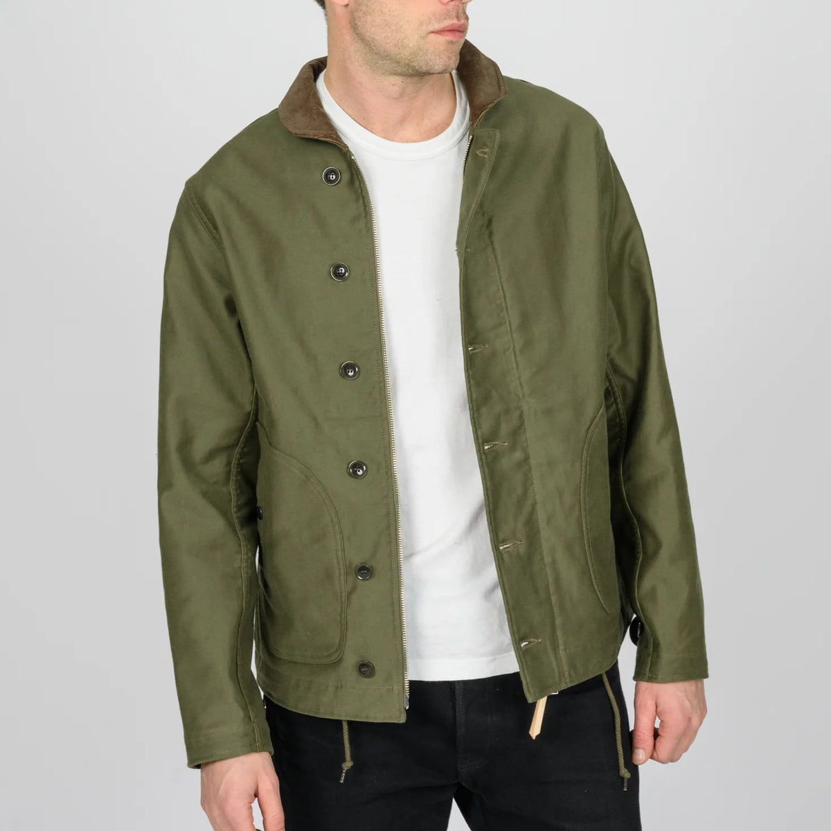 IHM-53-ODG 12 oz. Whipcord Lightweight N1 Deck Jacket Olive Drab Green