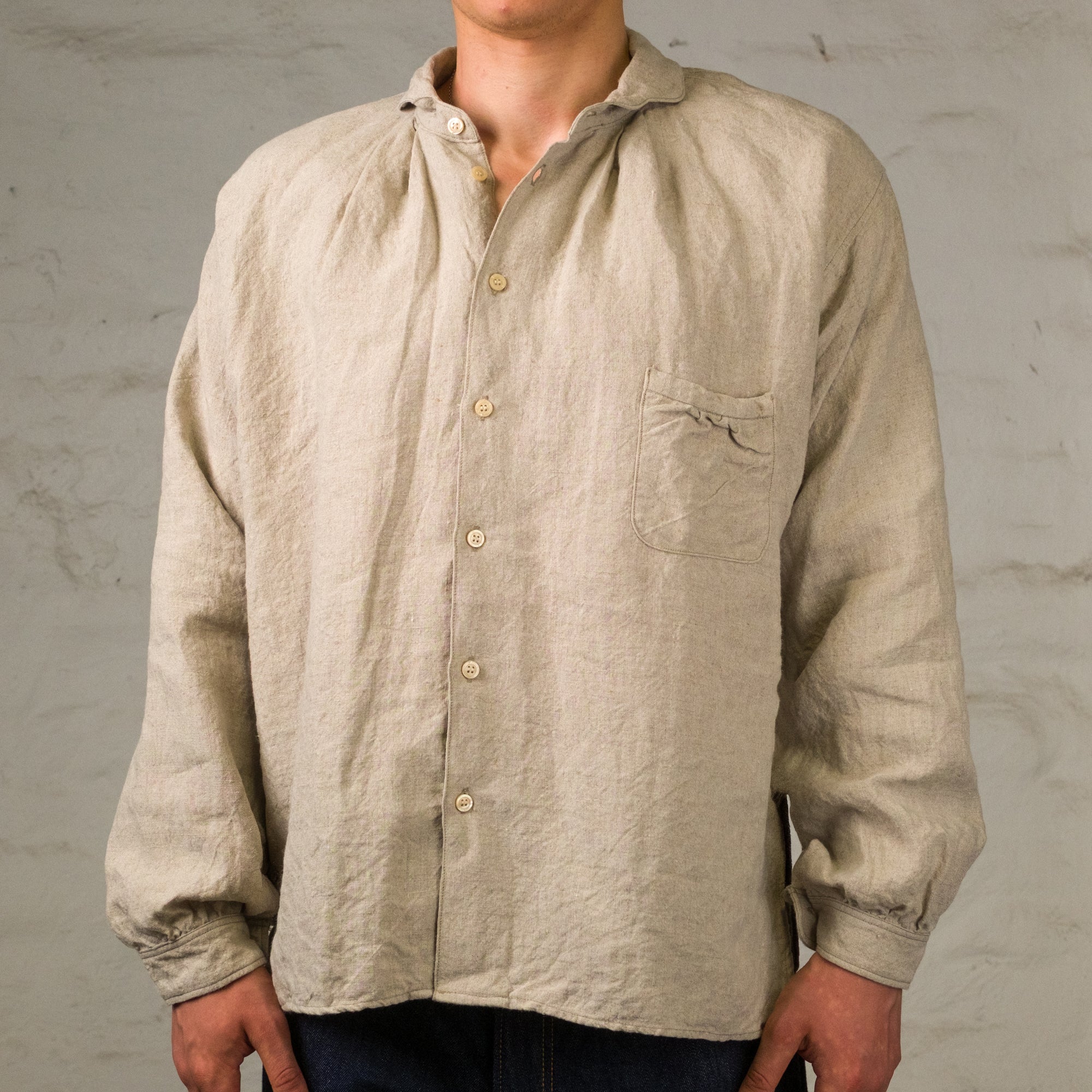 Linen Cambrai Shirt Ecru