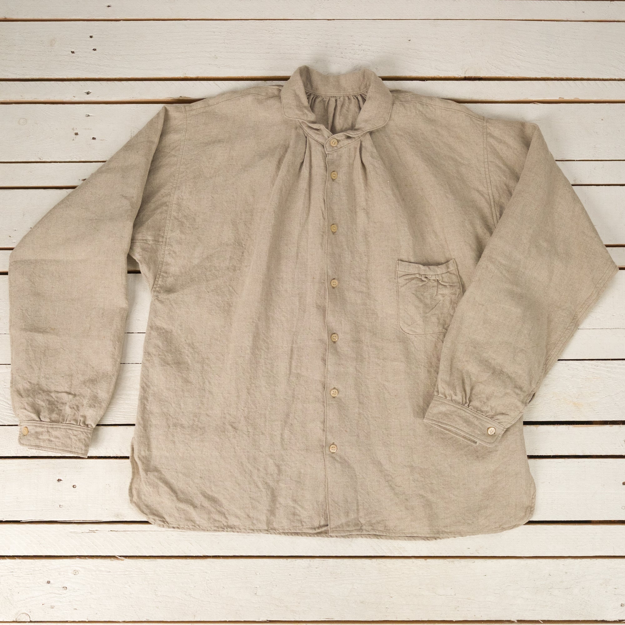 Linen Cambrai Shirt Ecru