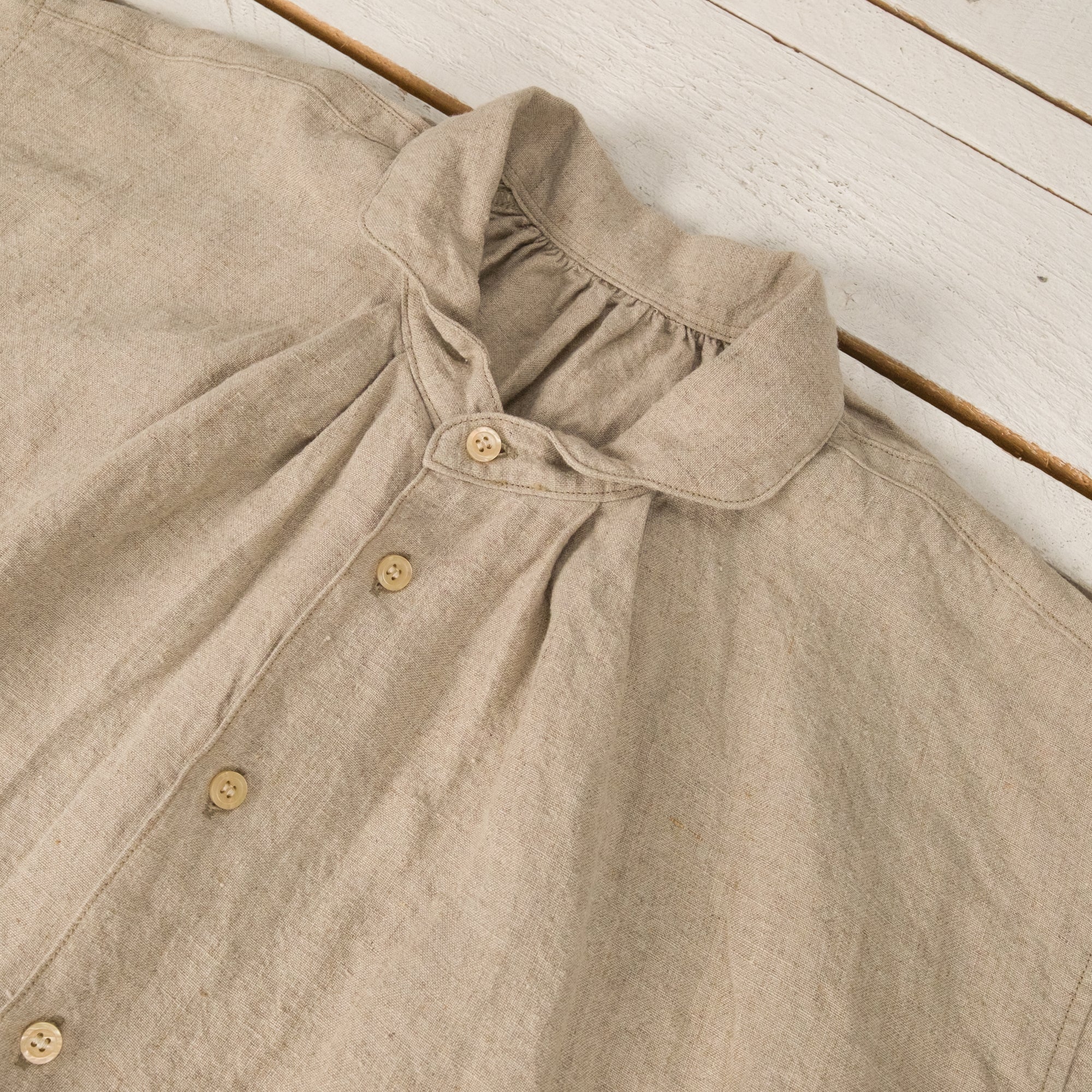 Linen Cambrai Shirt Ecru