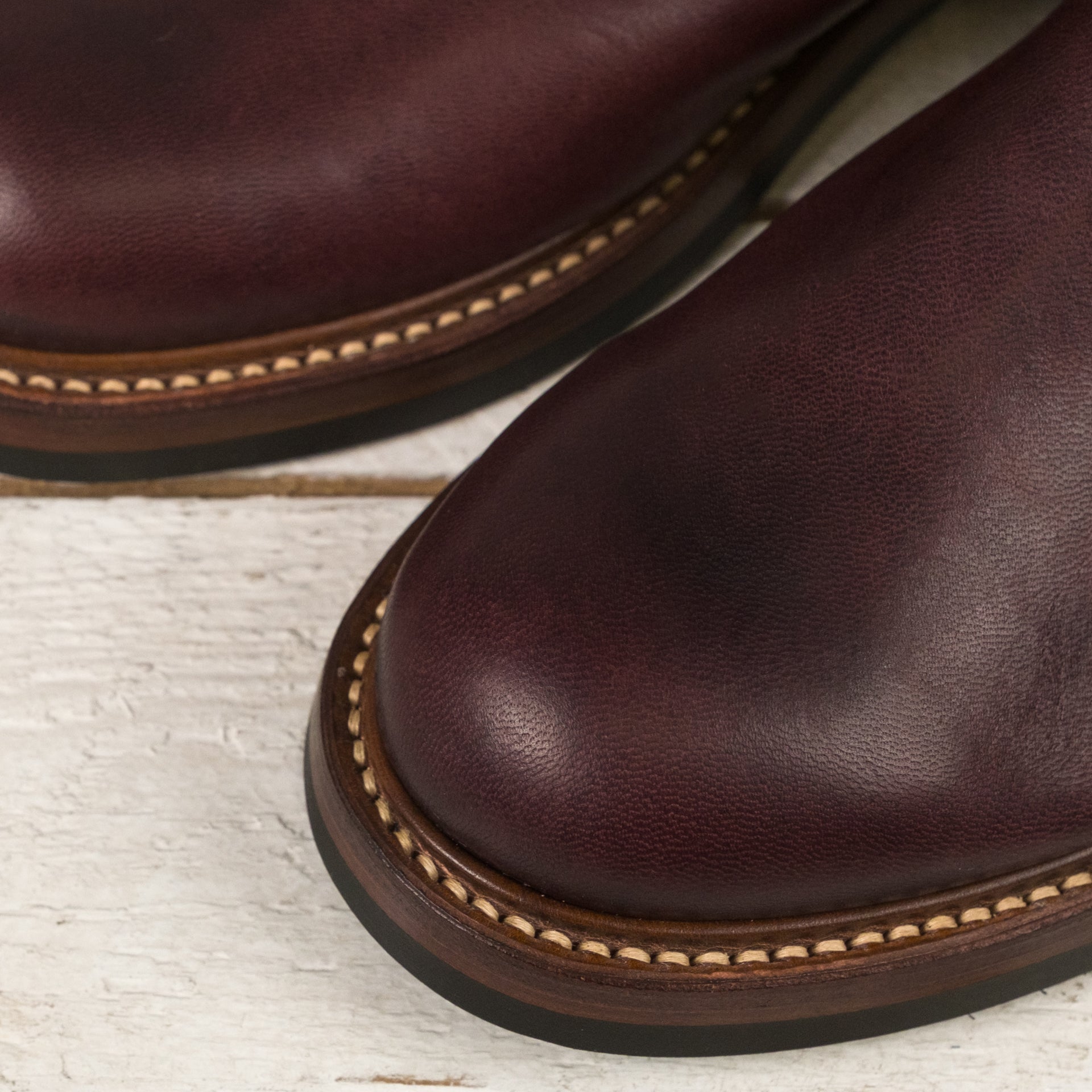 LK-003 Engineer Boots Ezo Shika Deerskin Burgundy