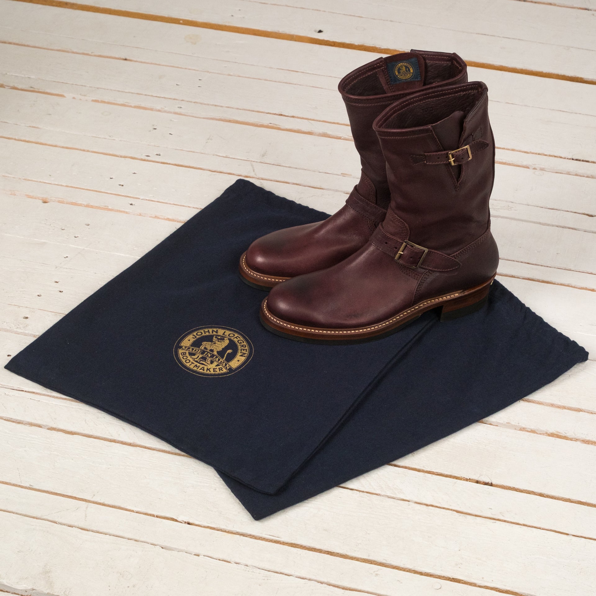 LK-003 Engineer Boots Ezo Shika Deerskin Burgundy