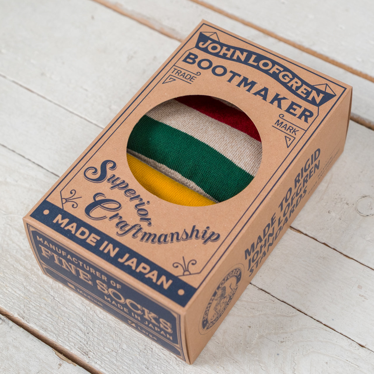 10" Cotton Socks Stripe 2Pack Gray / Beige