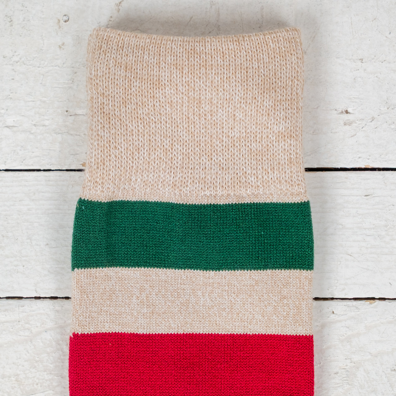 10" Cotton Socks Stripe 2Pack Gray / Beige