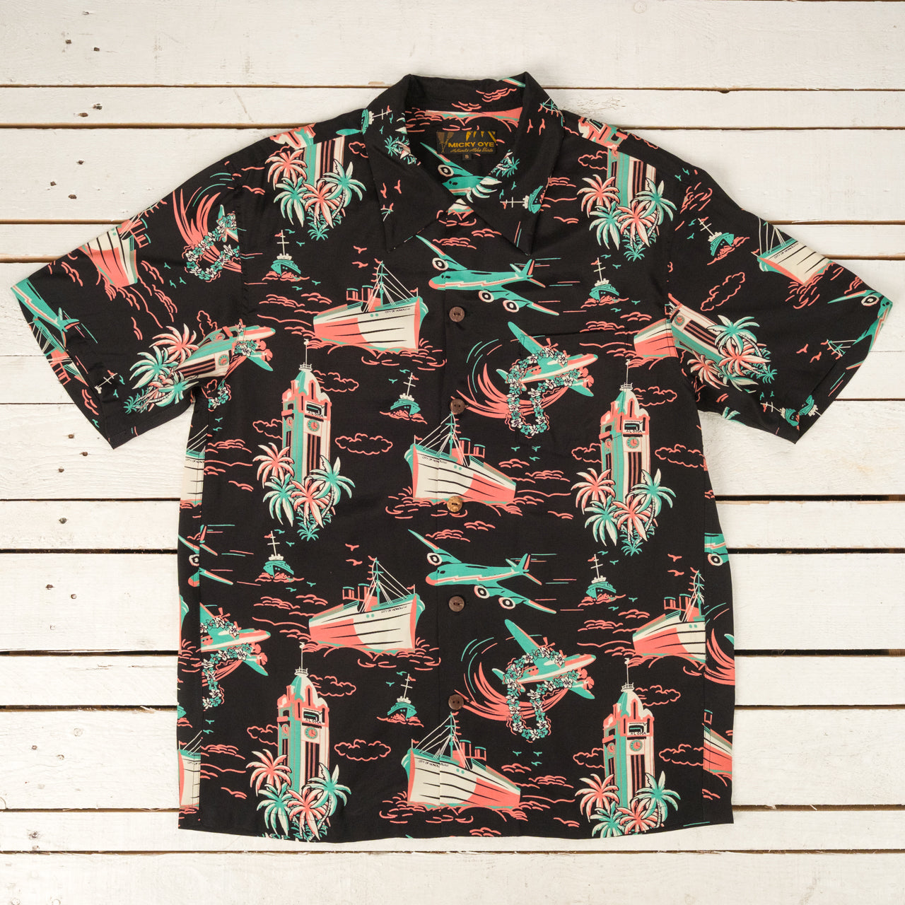 Chemise Airways Hawaii Noire