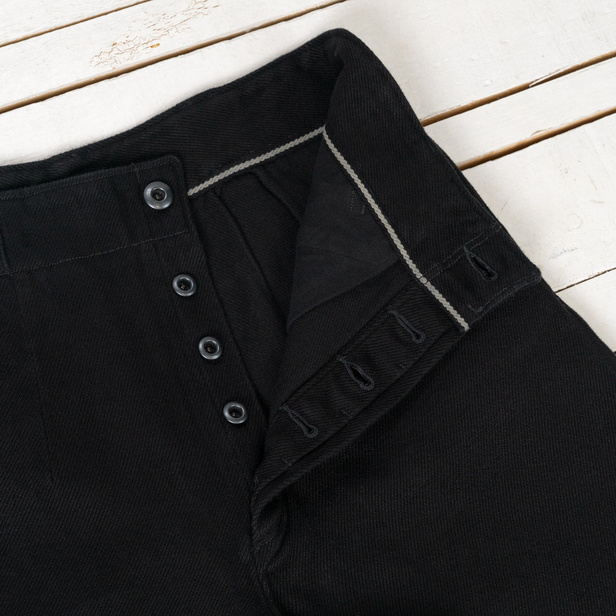 Doric Denim Trousers Selvedge Denim Black