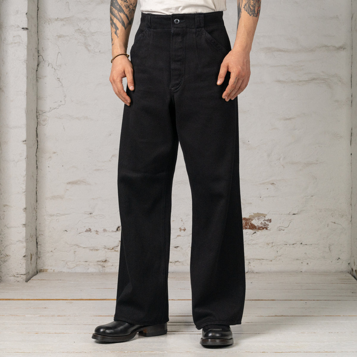 Doric Denim Trousers Selvedge Denim Black