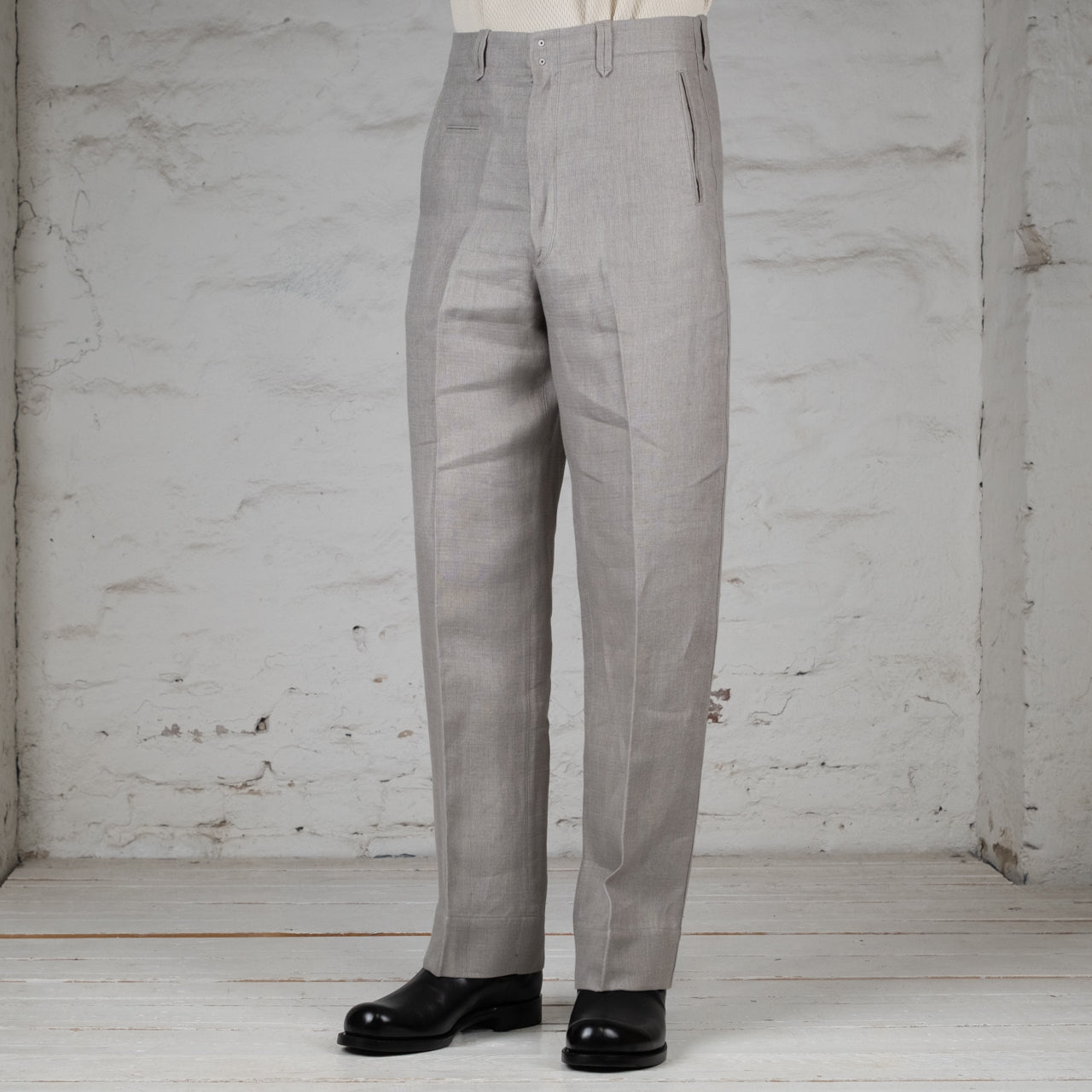 Pier Trousers Double Face Linen Serge Sage