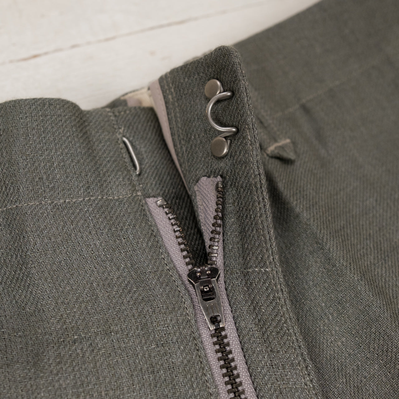Pantalon Pier Double Face Lin Serge Sauge