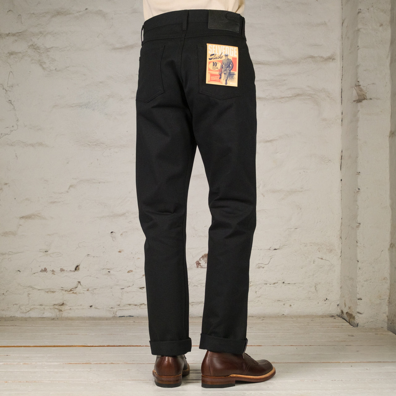 True Guy Selvedge Slacks Schwarz