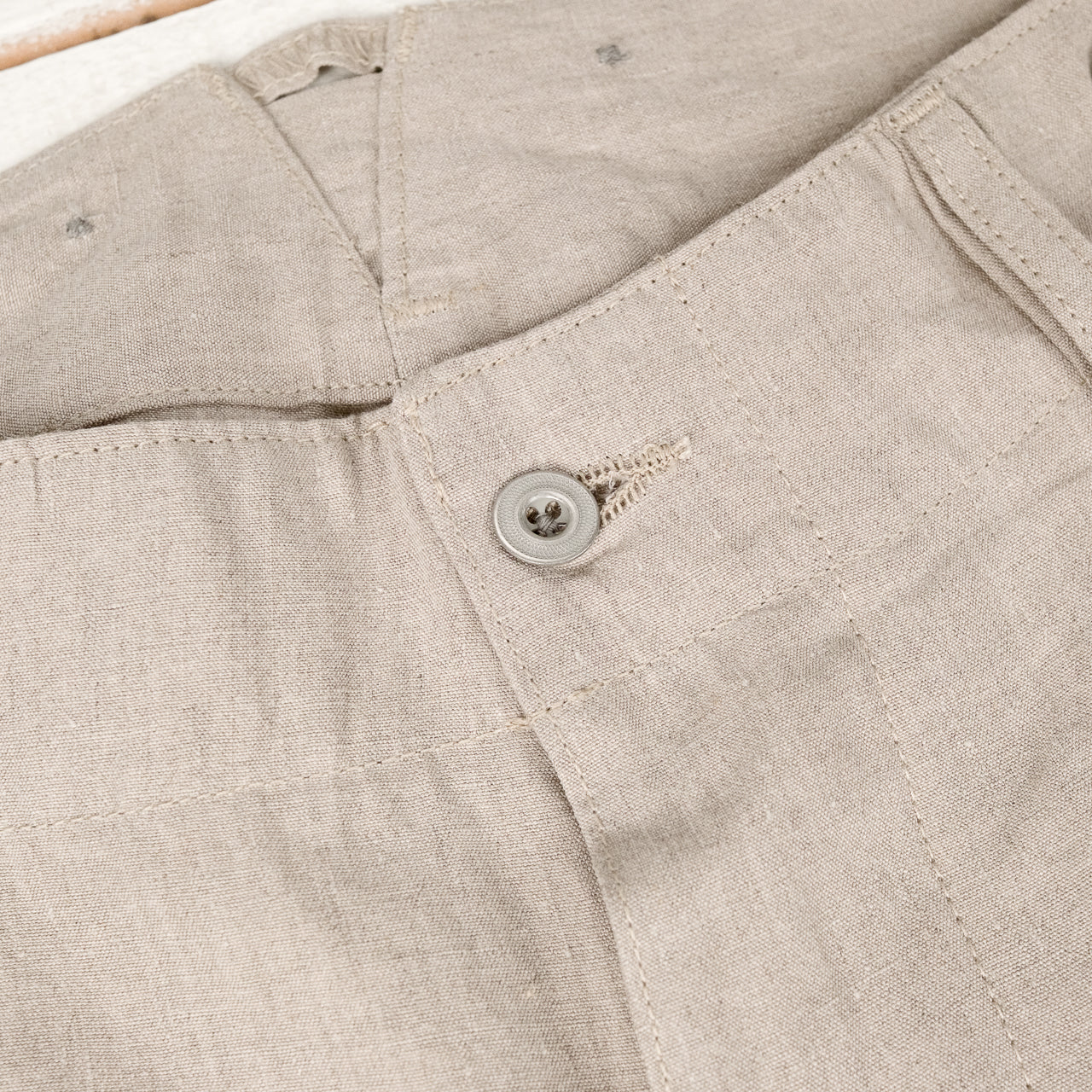 30s French Work Pants Linen Nidom Ivory