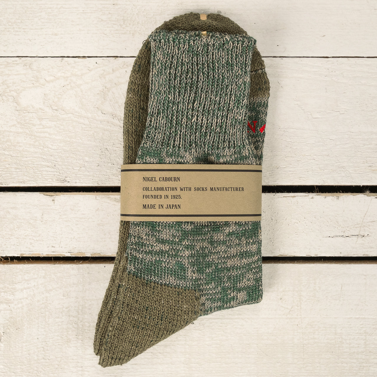 Pile Socks Linen Cotton Green