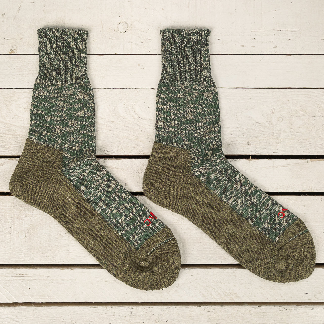 Pile Socks Linen Cotton Green