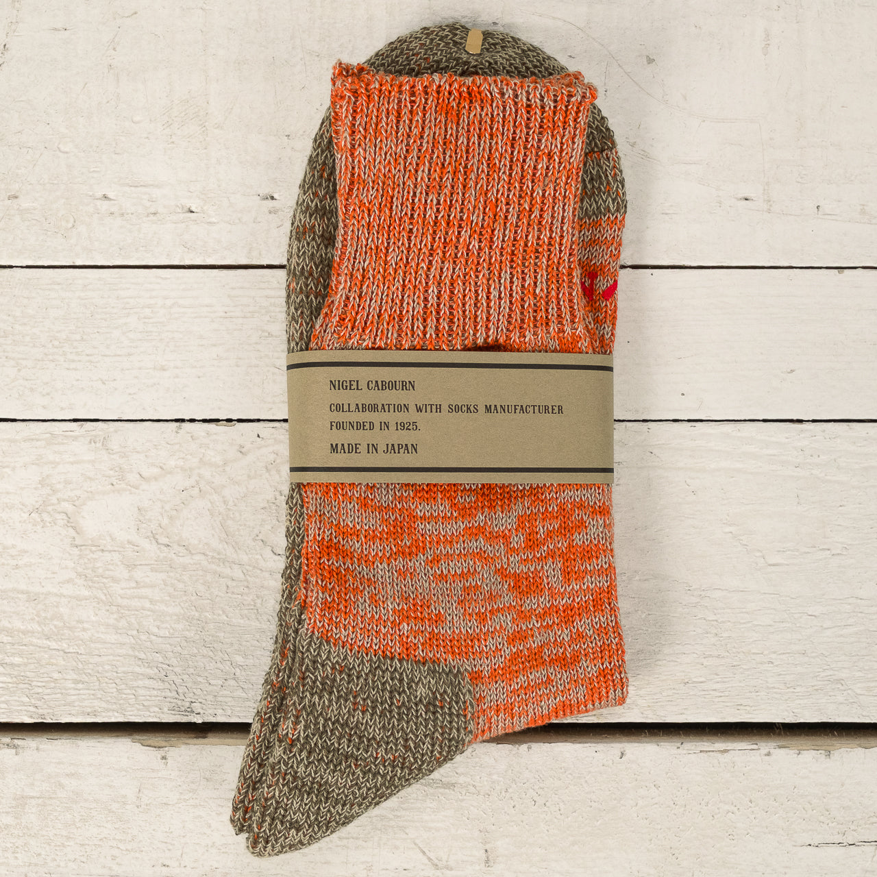 Pile Socks Linen Cotton Orange