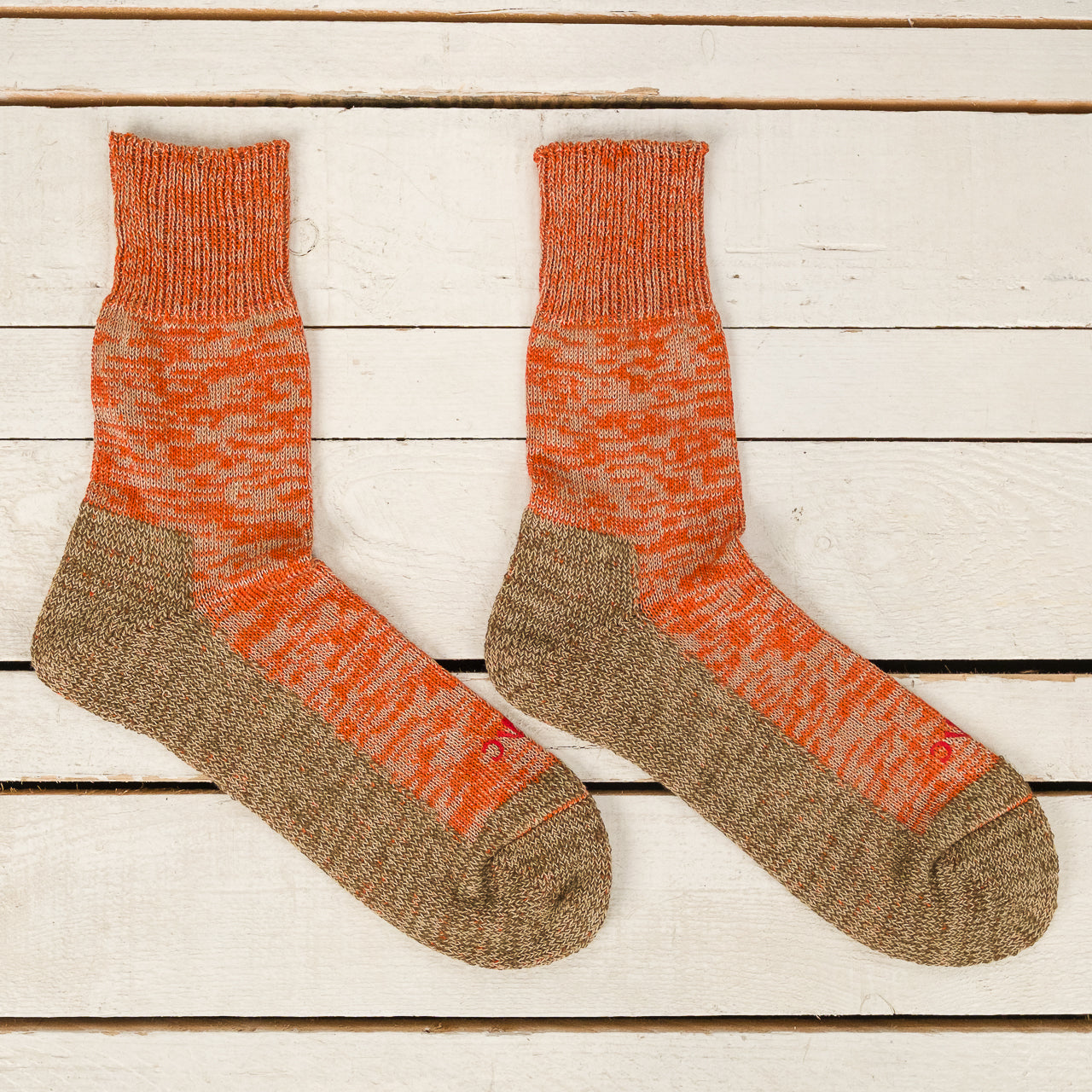 Pile Socks Linen Cotton Orange