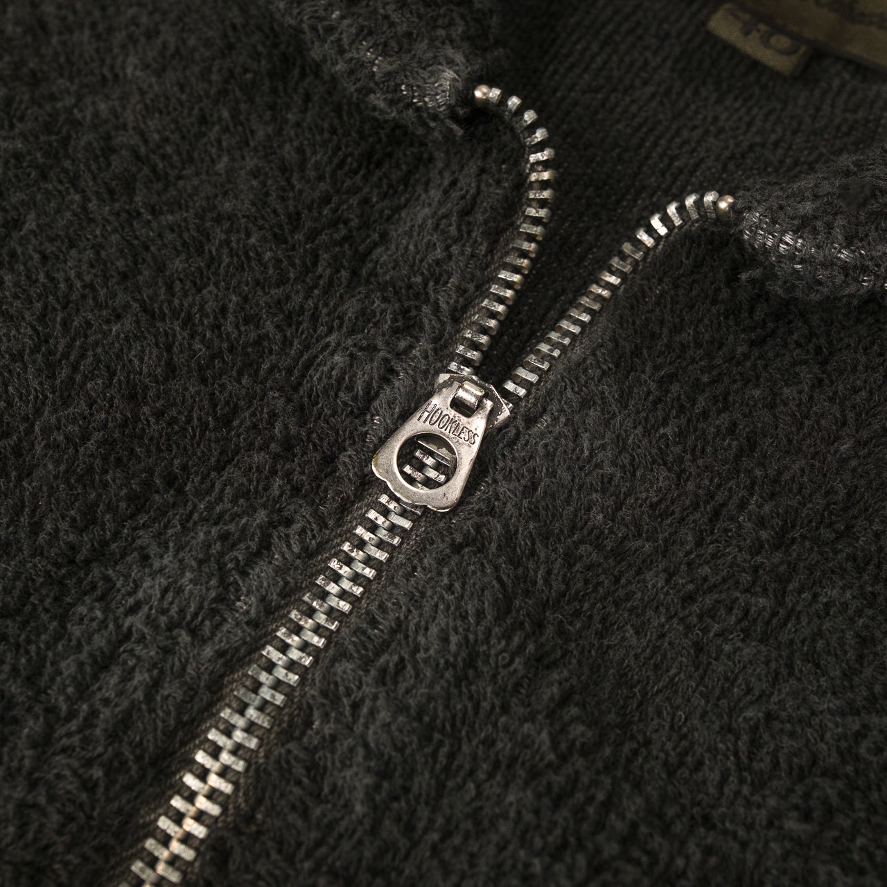 Zip Up Short Sleeve Shirt Pile Charcoal Grey