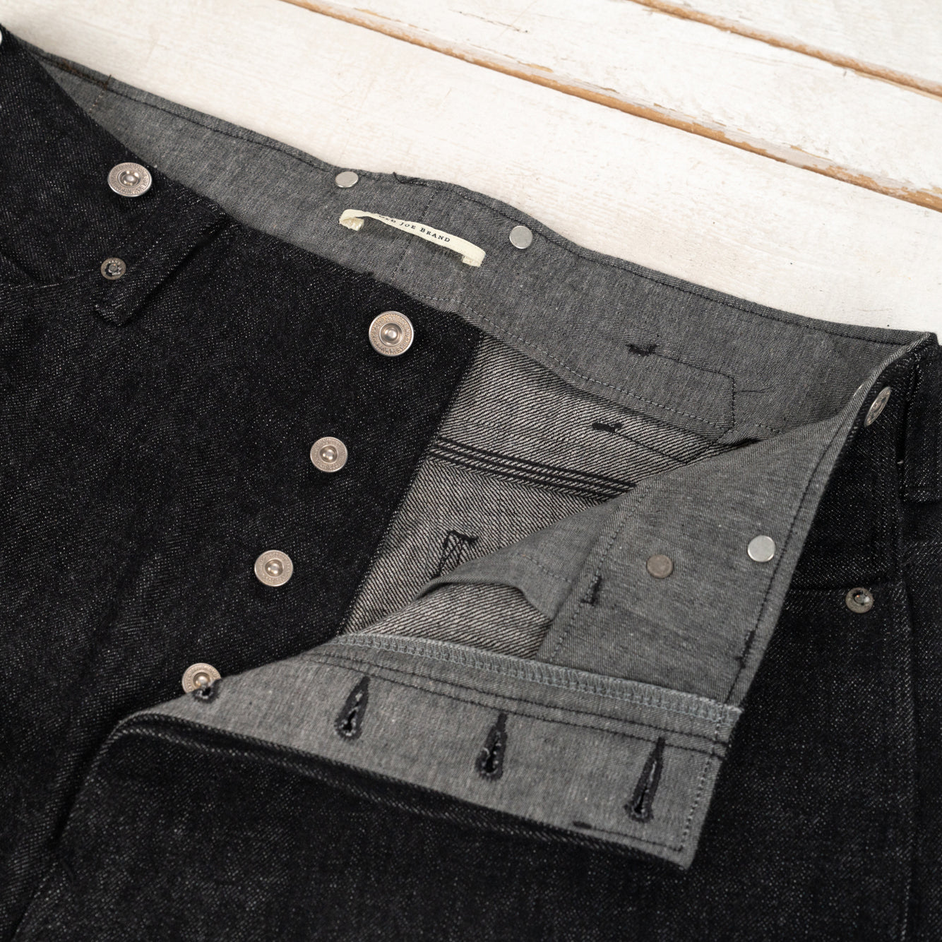 Beltless Waist Jeans Trousers "990" Black
