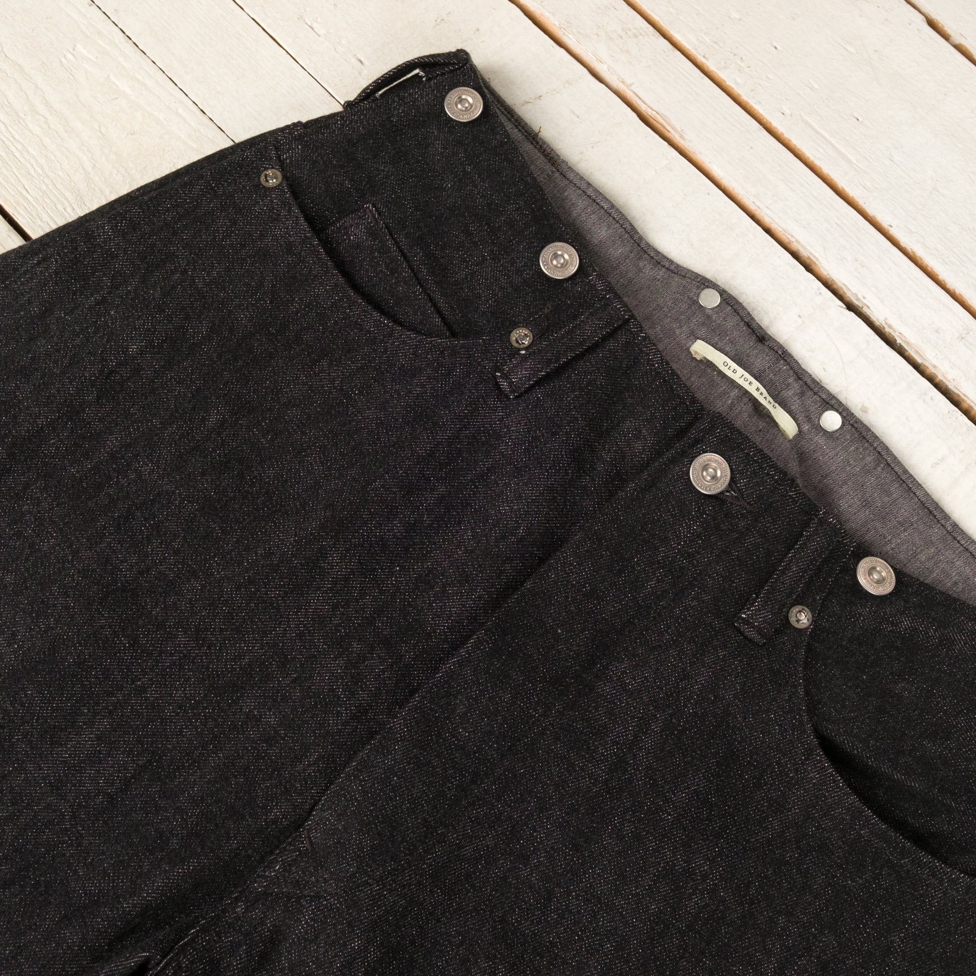 Beltless Waist Jeans Trousers "990" Black