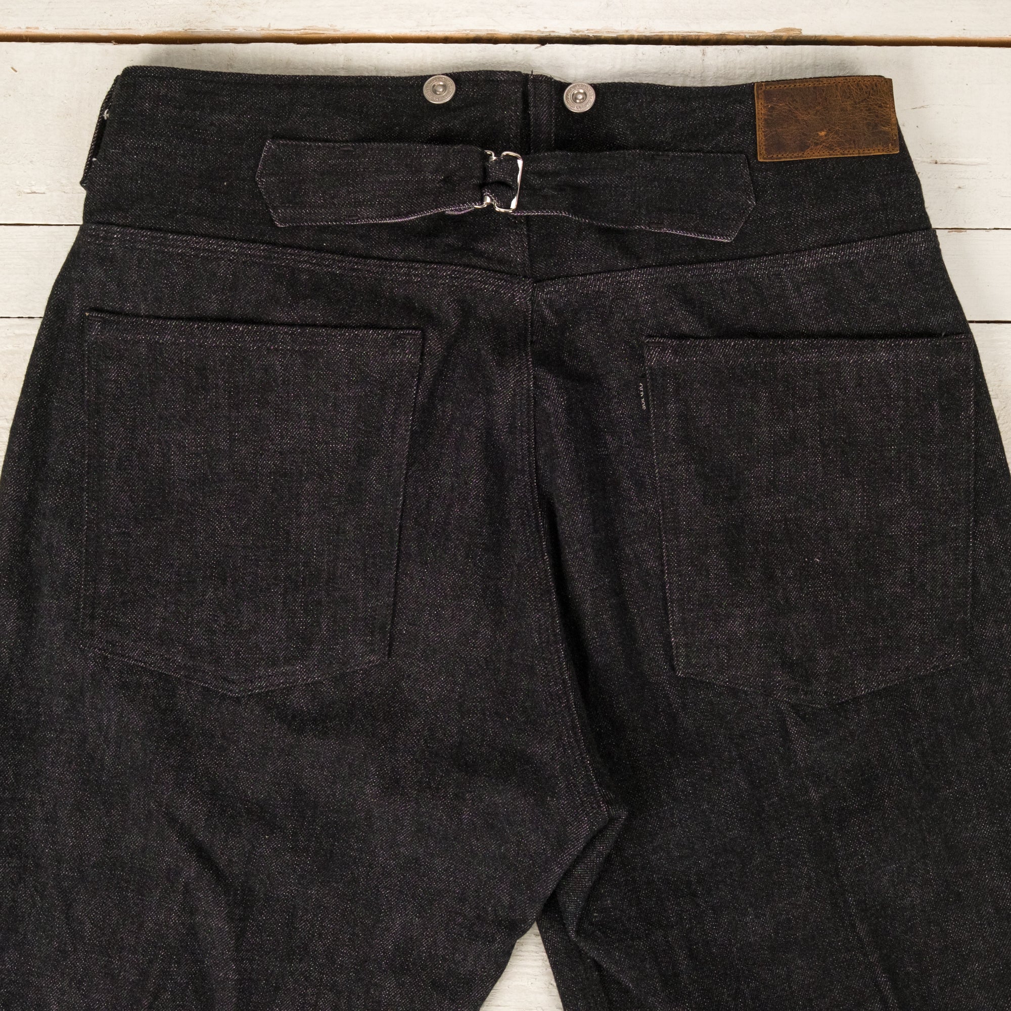 Beltless Waist Jeans Trousers "990" Black