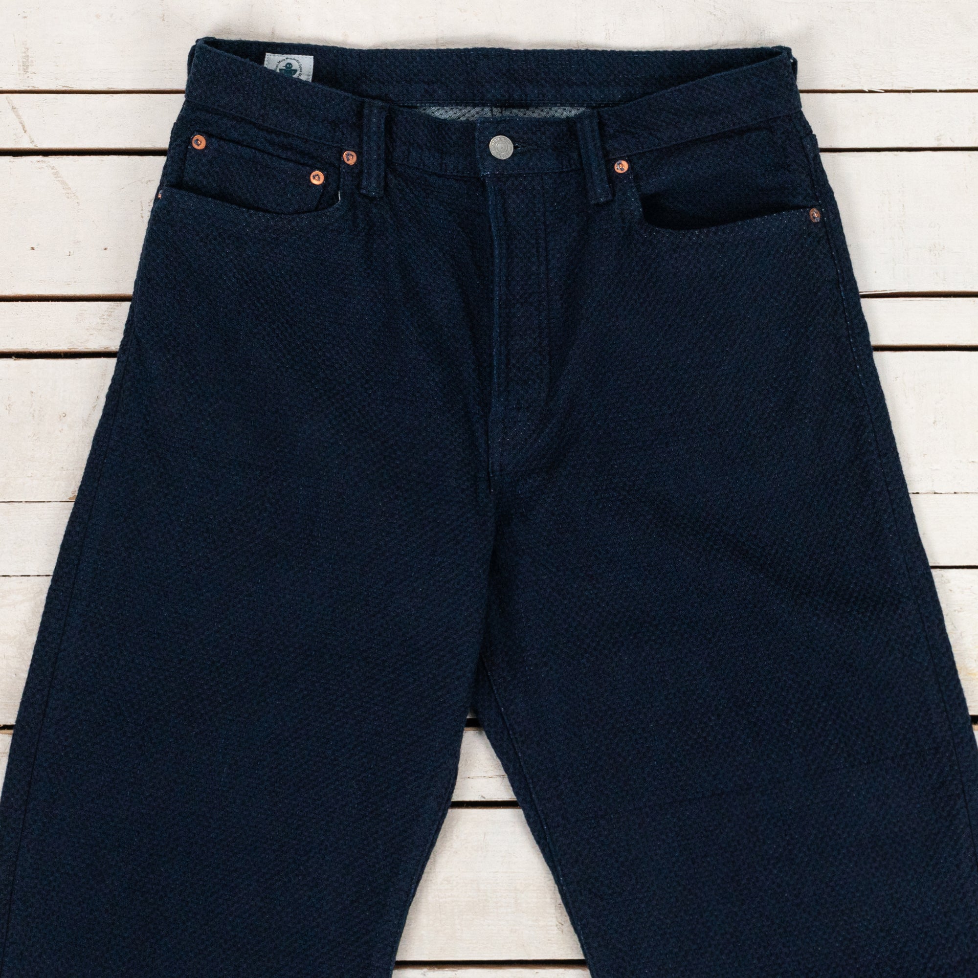 0821 15 oz. Ori-Sashi Sashiko Loose Fit One-Wash Jeans