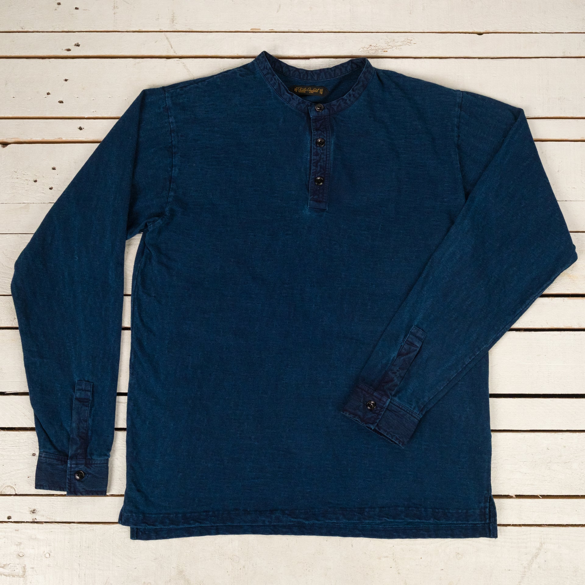 Henley Neck L/S T-Shirt Indigo