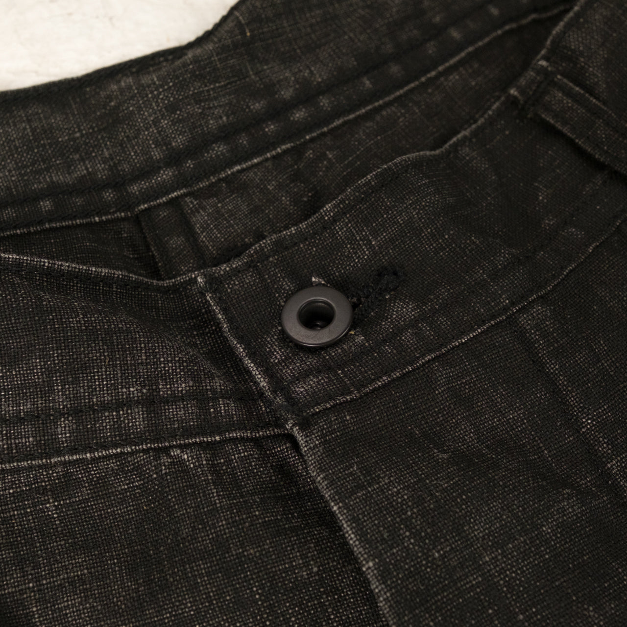 WWII 40's US Navy Sumi Coated Linen Utility Trousers Sumi Black