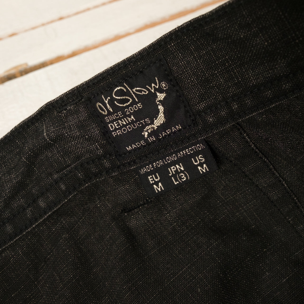 WWII 40's US Navy Sumi Coated Linen Utility Trousers Sumi Black