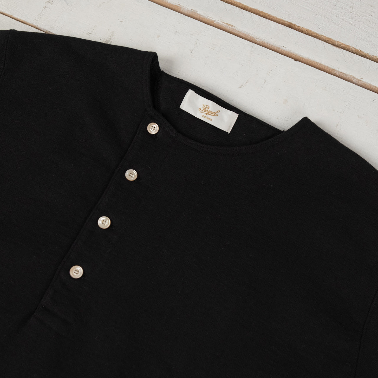 Henley Sweatshirt Schwarz