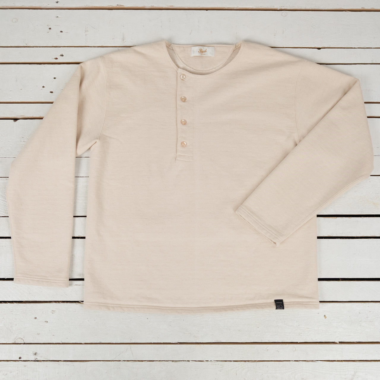 Sweat-shirt Henley naturel