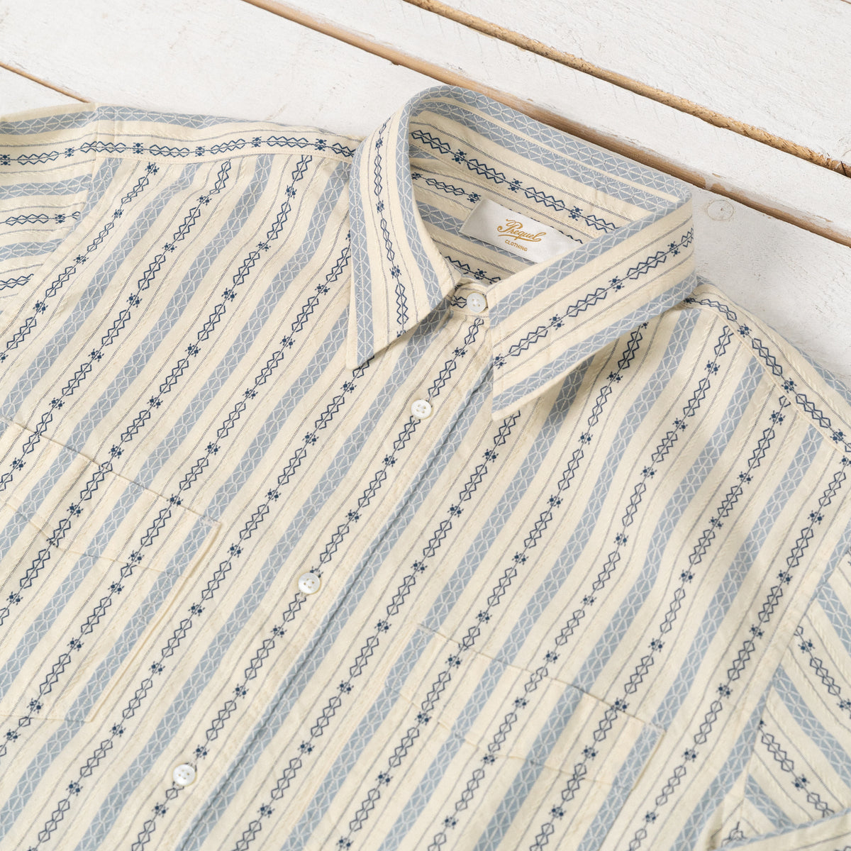 Classic Stripe Work Shirt Beige