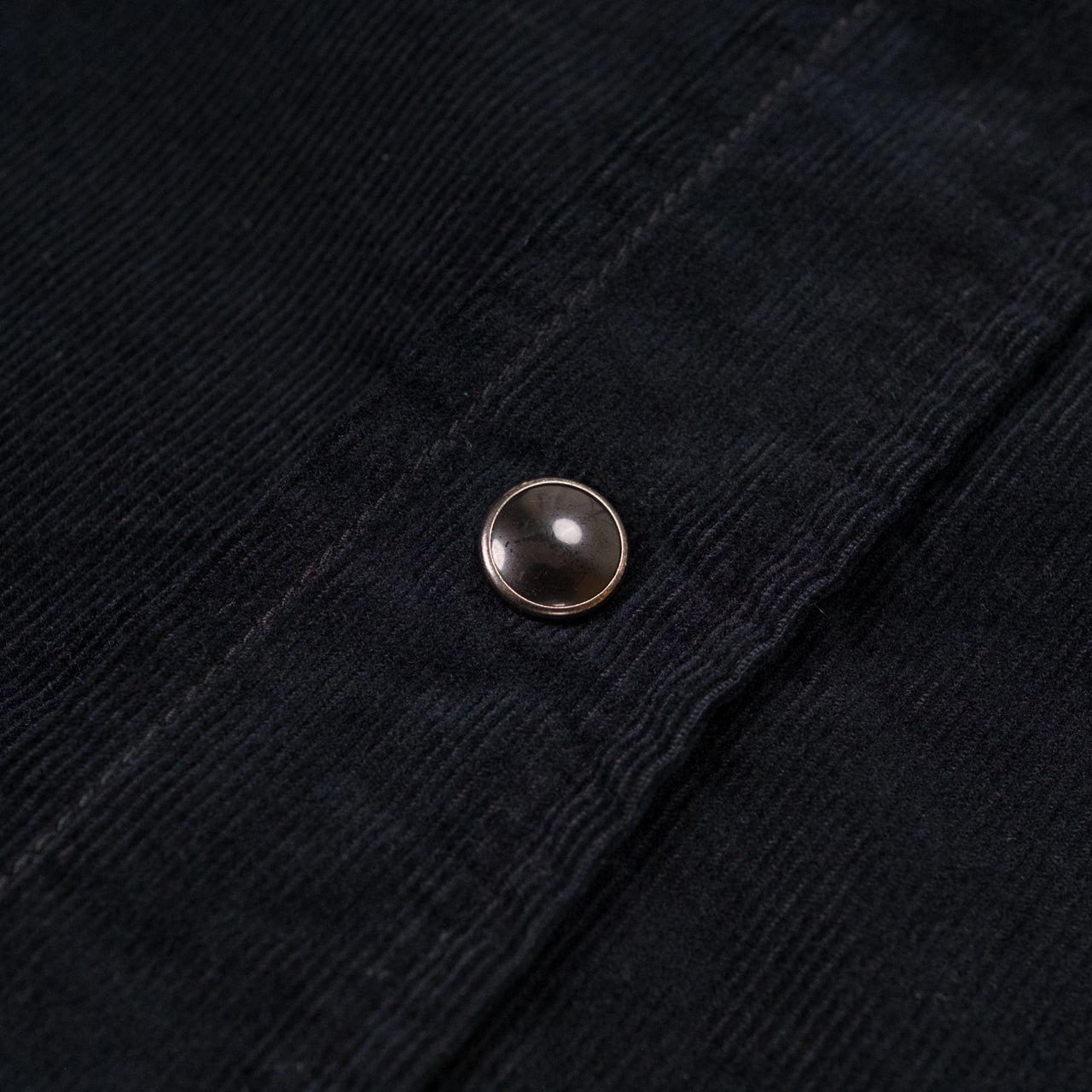 Chemise Western en velours côtelé Indigo surteinte noir