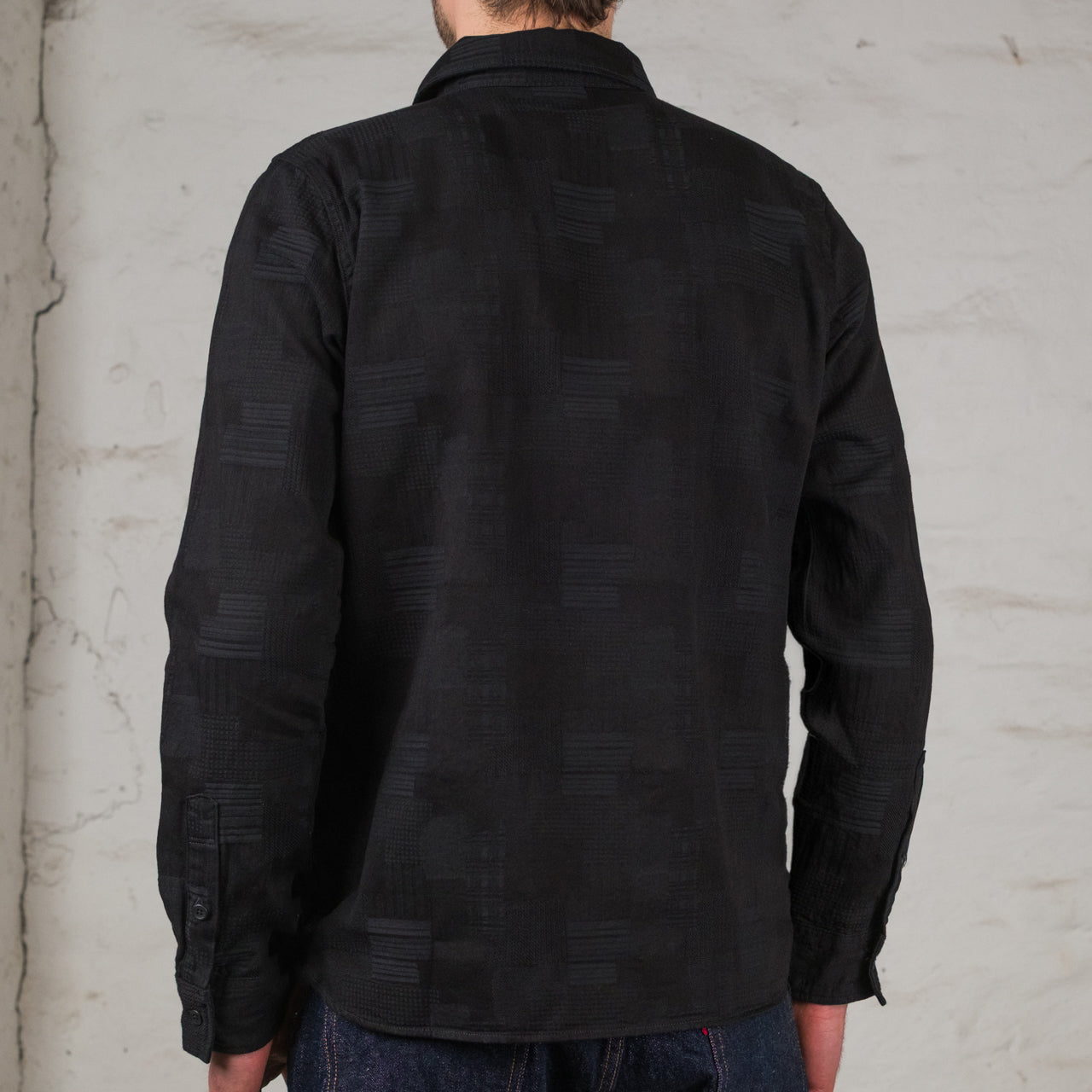 Jaccquard BORO Patchwork Shirt Double Black