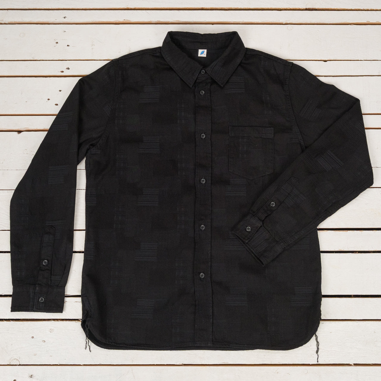 Jaccquard BORO Patchwork Shirt Double Black