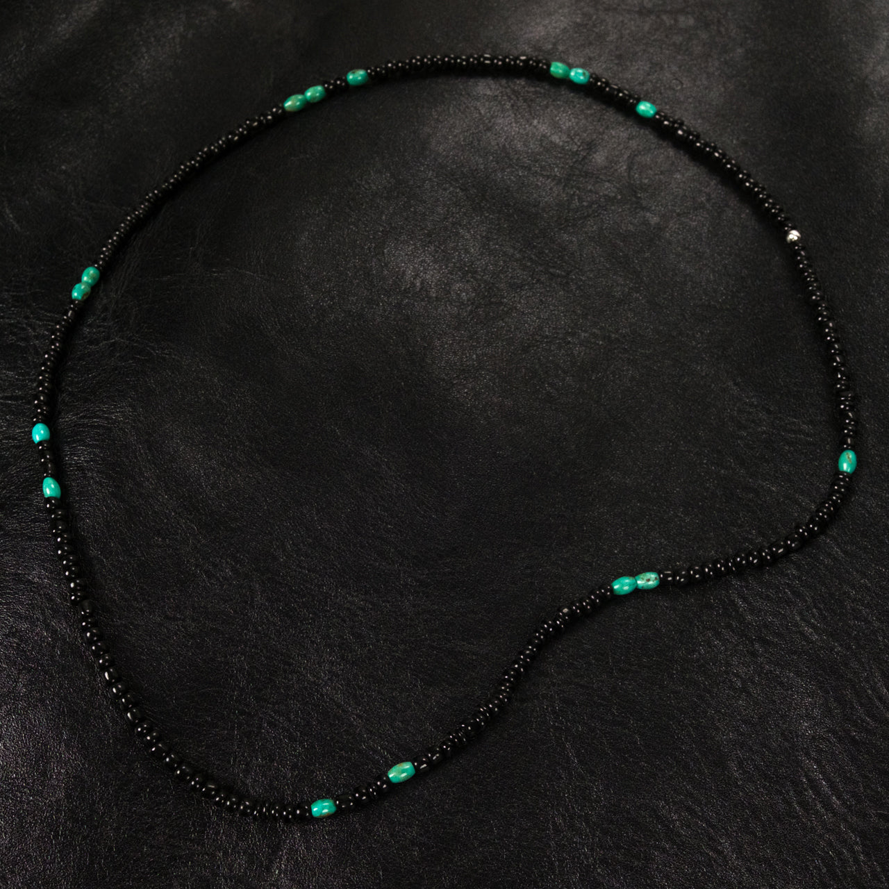 Black & Turqoise Bead Necklace