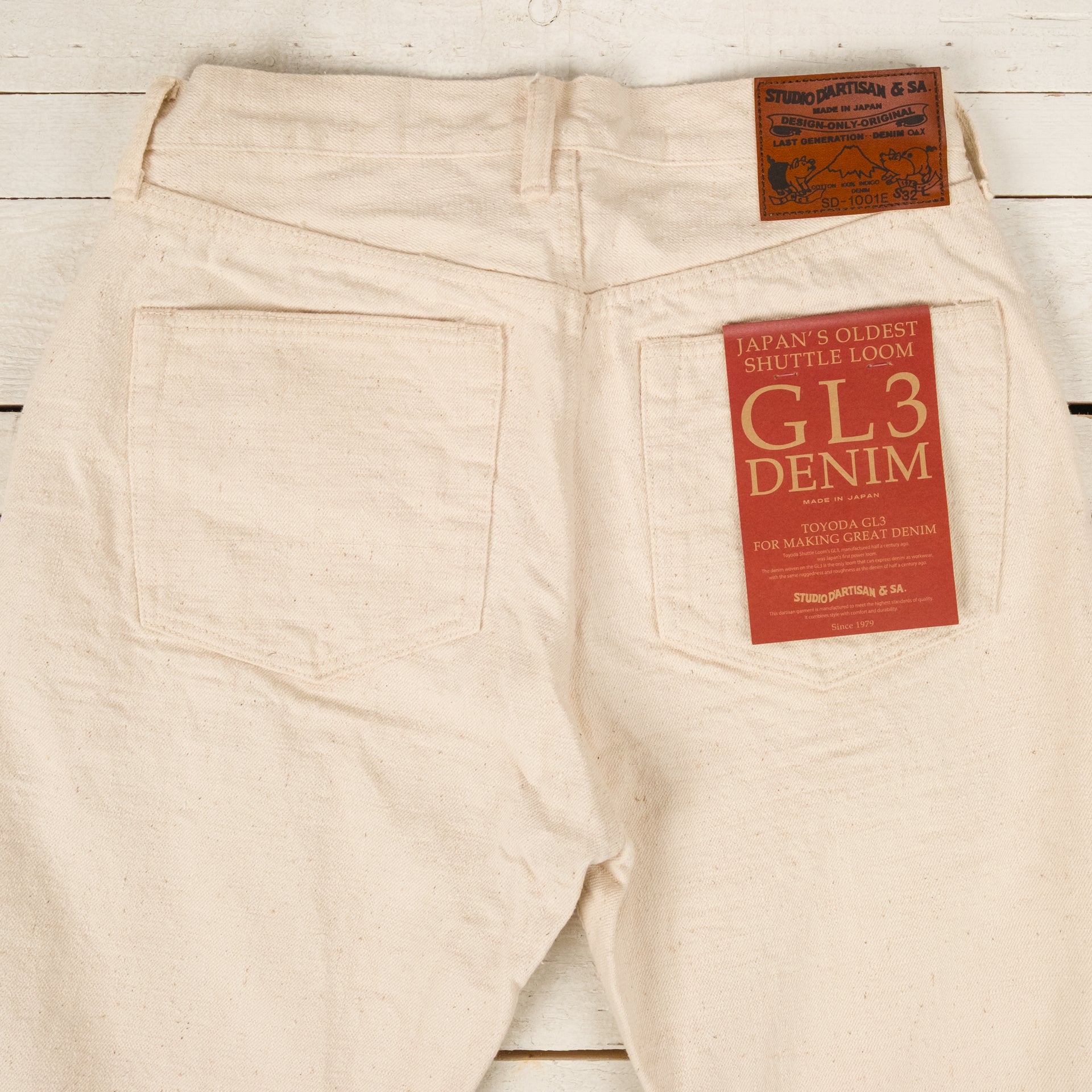 SD-1001EW GL3 15 oz Jean Selvedge Coupe Droite Écru