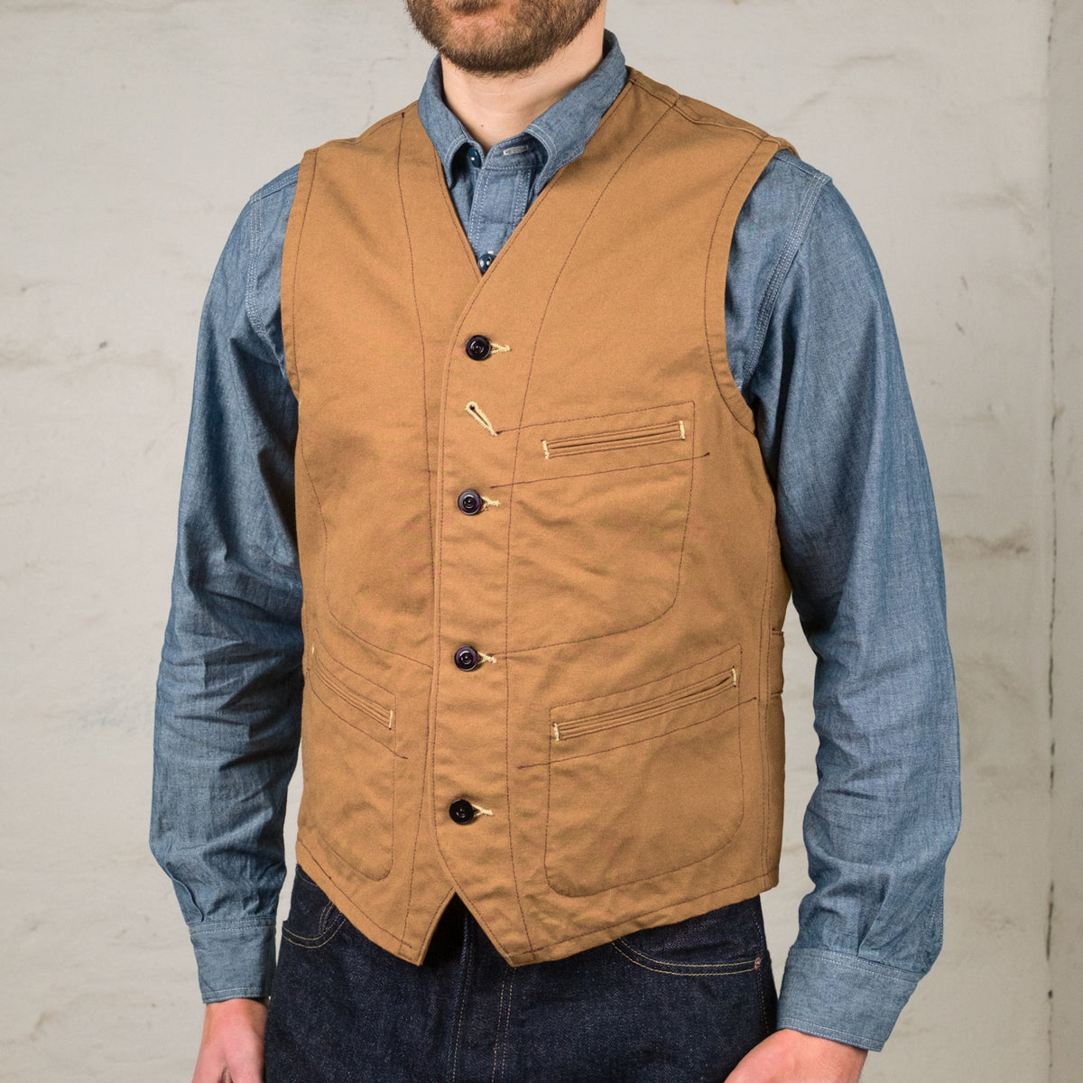 13 oz. Brown Duck Work Vest