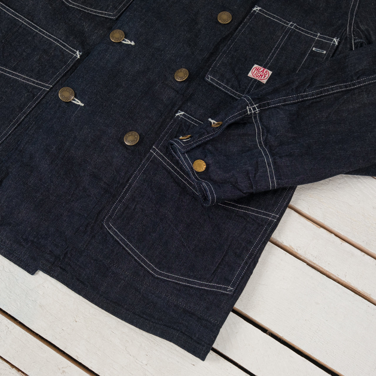 Headlight 9.5 oz. Special Weave Denim Double Breasted Coat