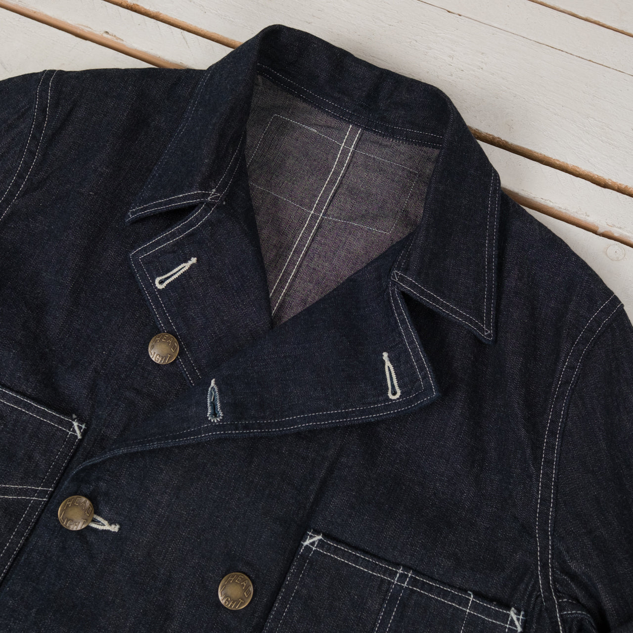 Headlight 9.5 oz. Special Weave Denim Double Breasted Coat