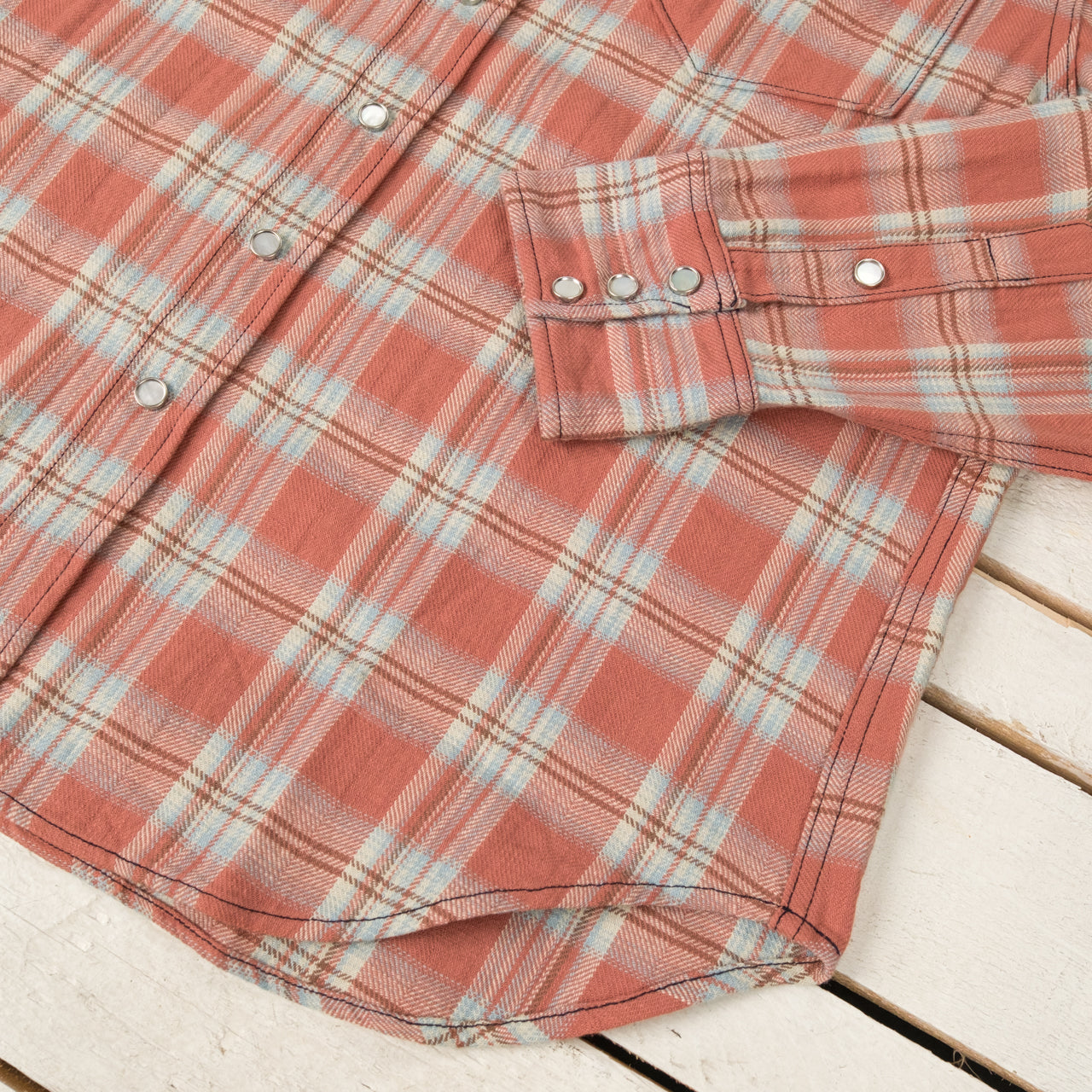 Chemise Western à Carreaux en Chevron pour Lave-linge Rouge