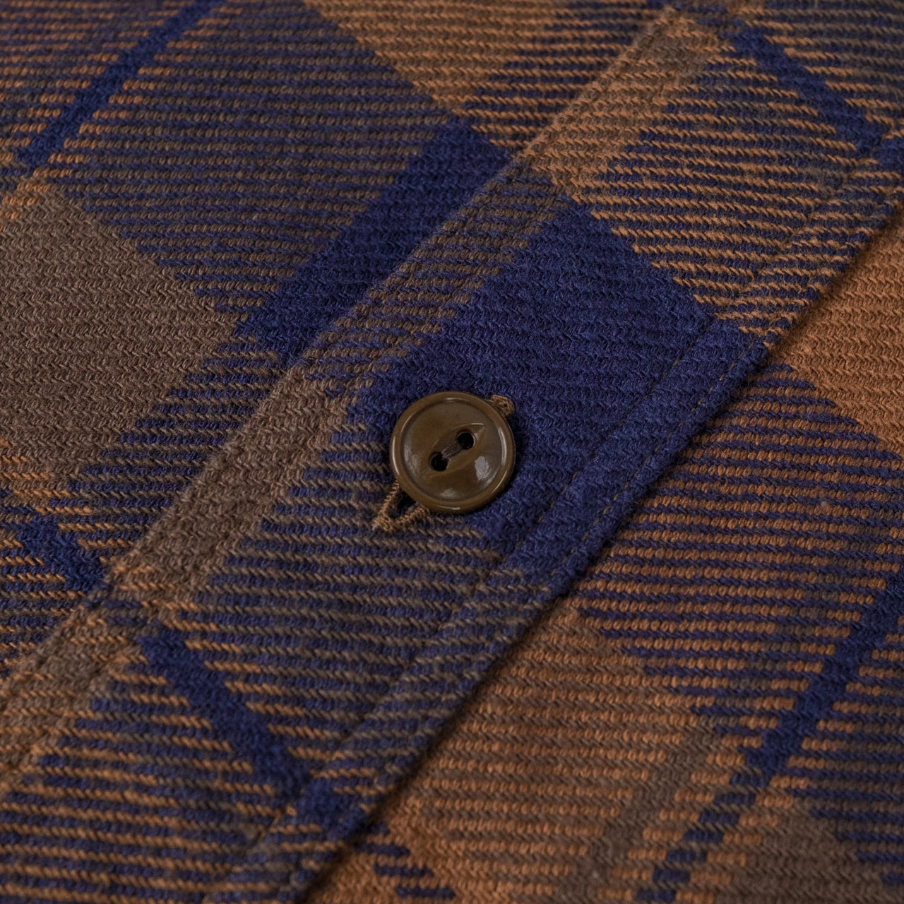 Twill Check Work Shirt Brown