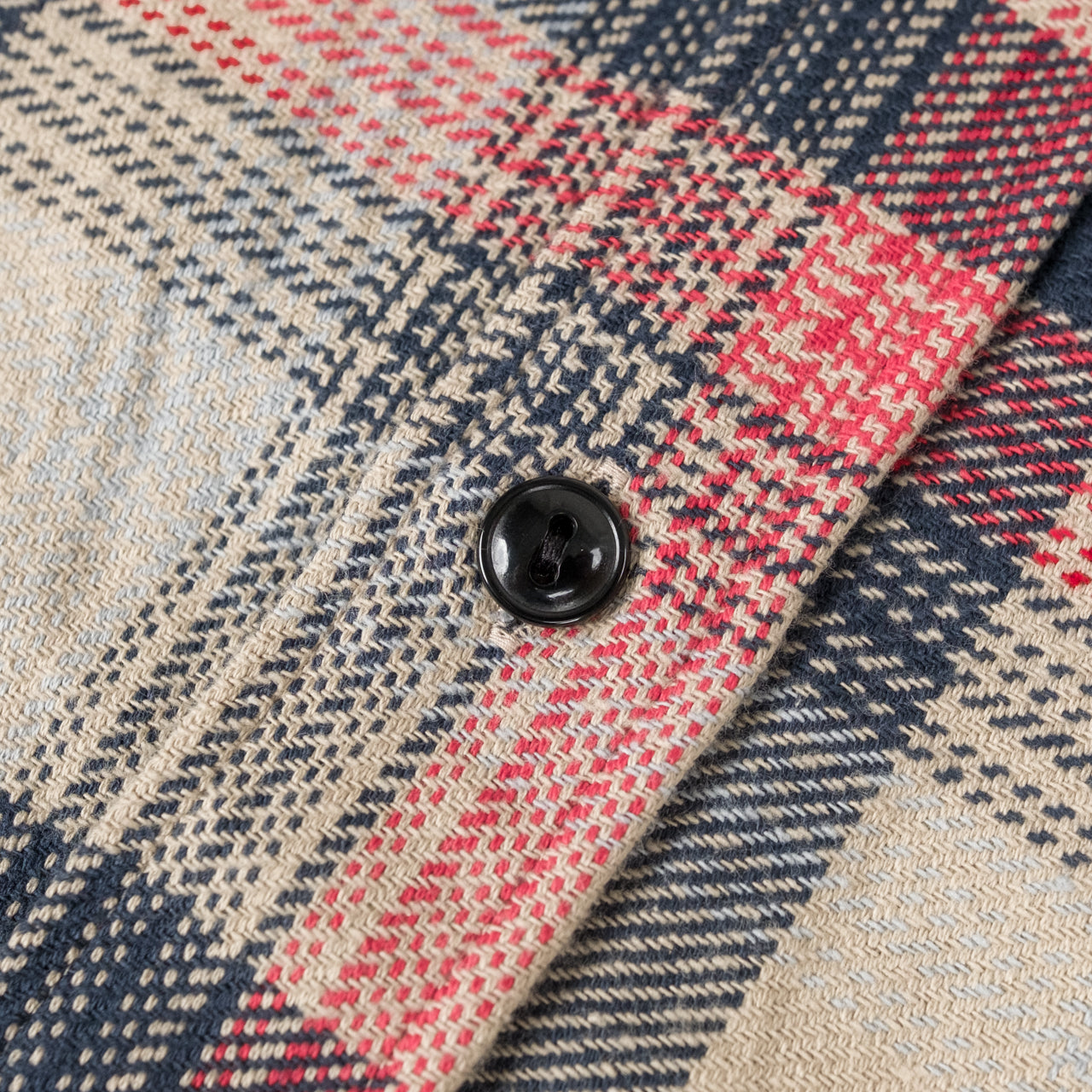 Twill Check Work Shirt Beige