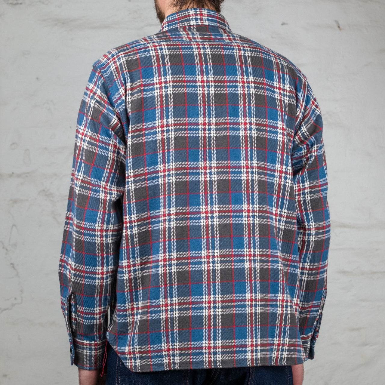 Twill Check Work Shirt Blau