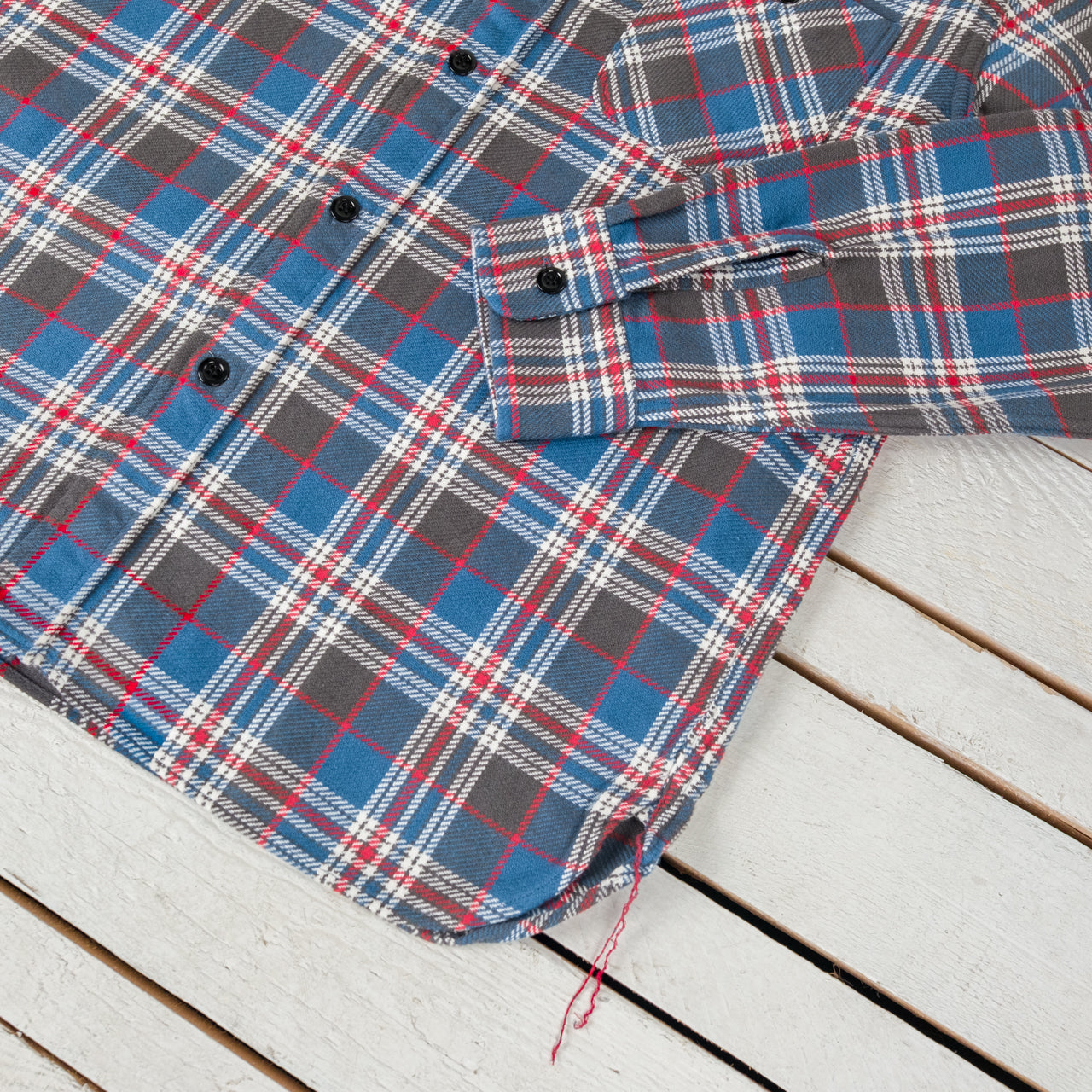 Twill Check Work Shirt Blau