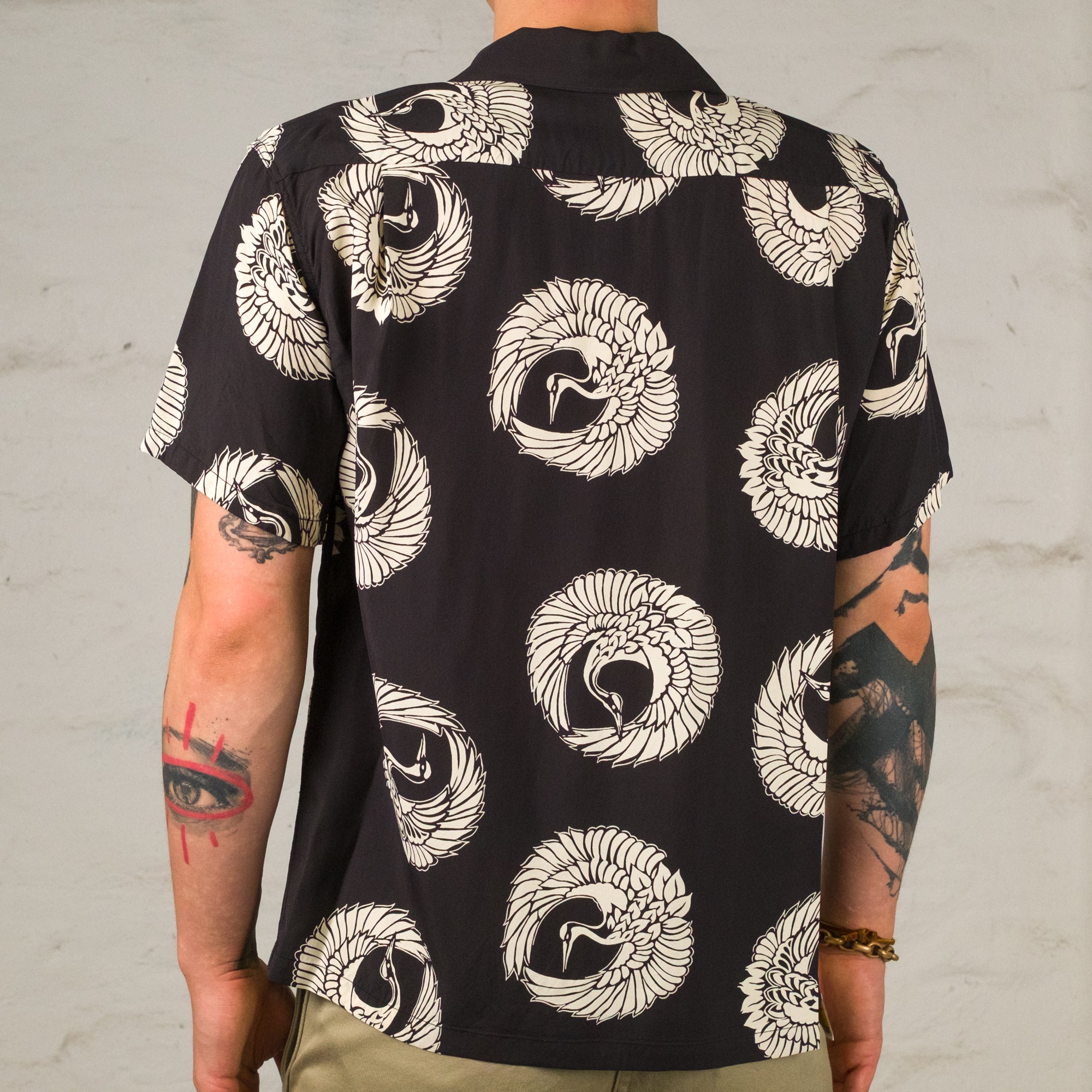 "Oriental Border" Hawaiihemd Schwarz