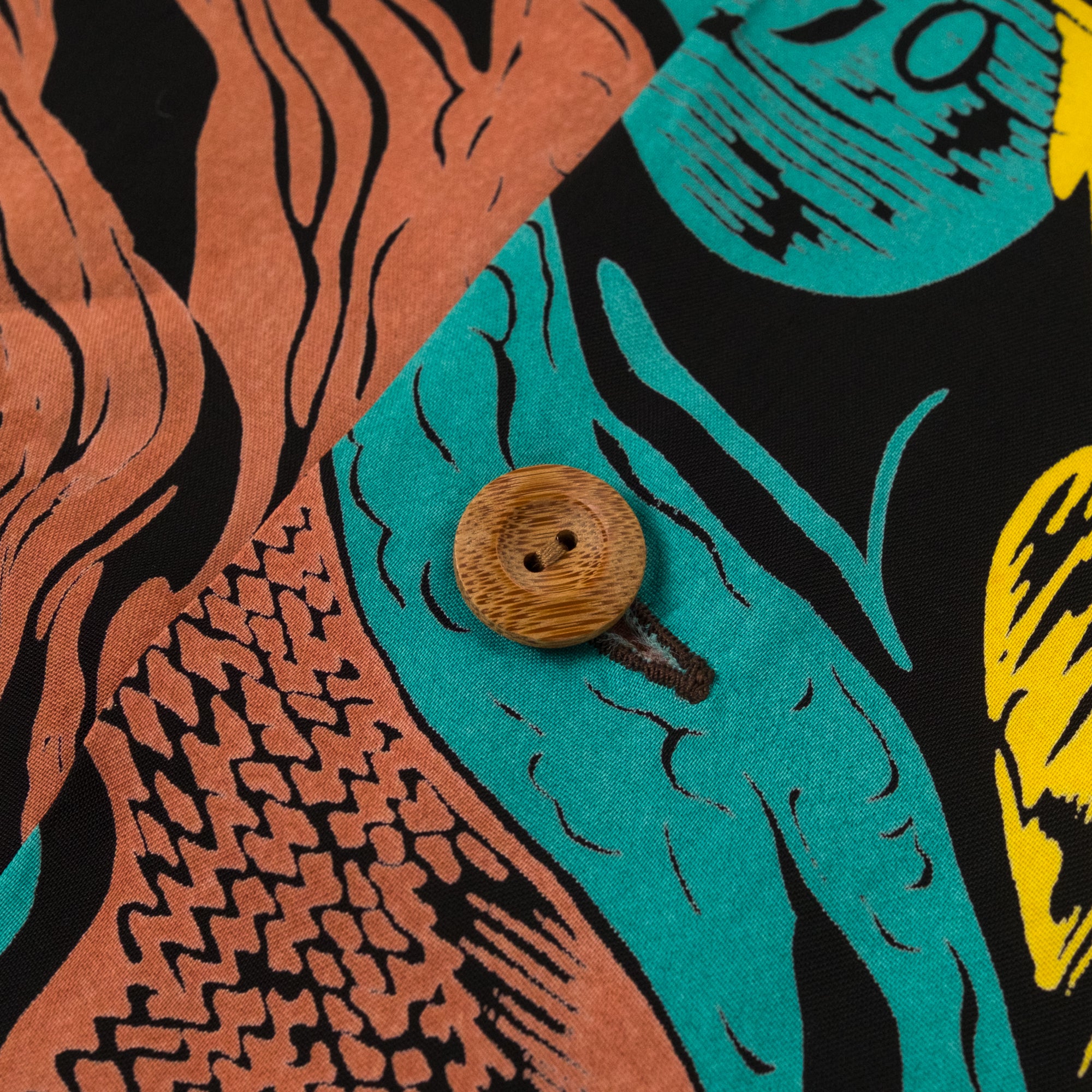 "Gauguin Woodcut Mystic" Special Edition Hawaiihemd Schwarz