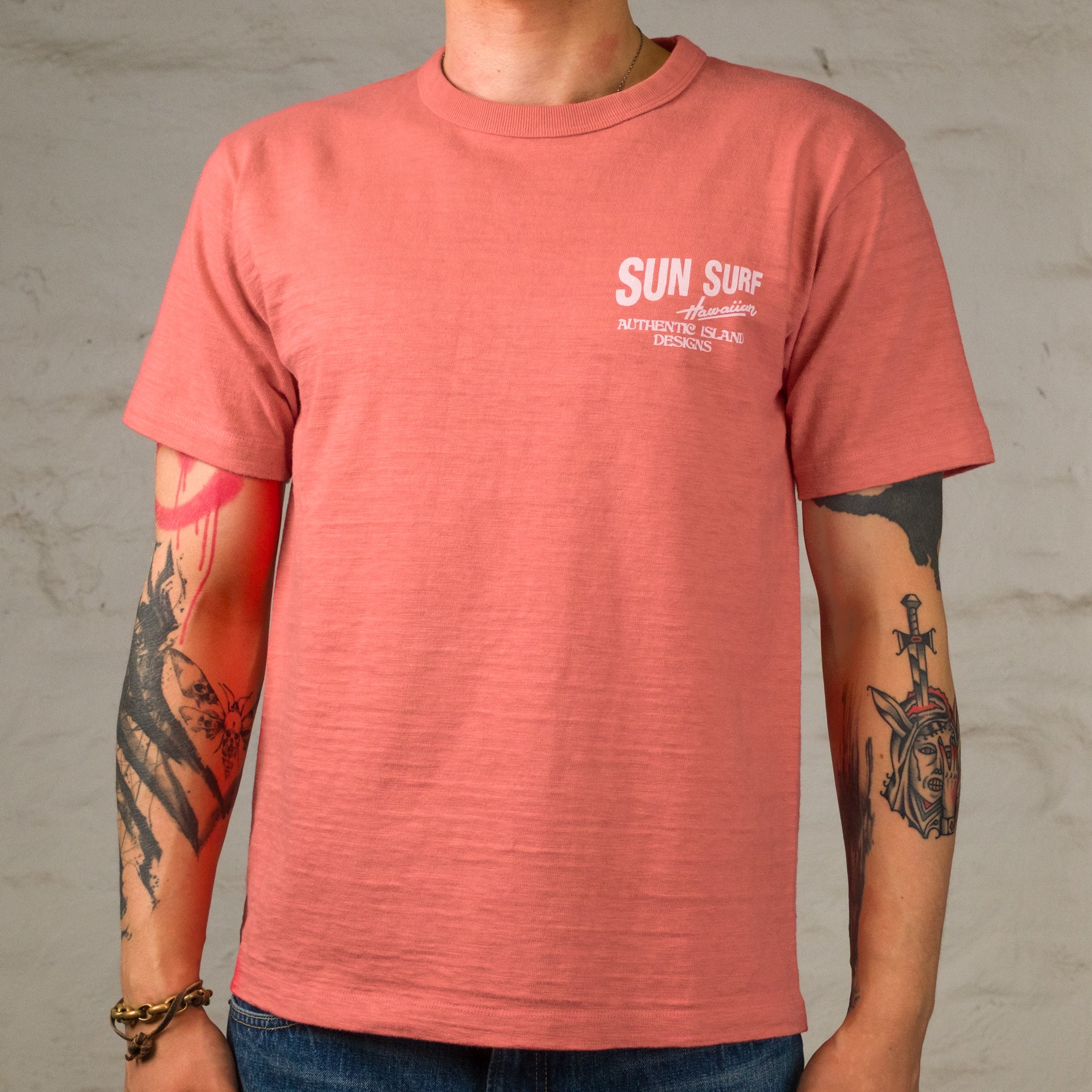 "Hata Shoten Logo" Heavy Slub T-Shirt Rot